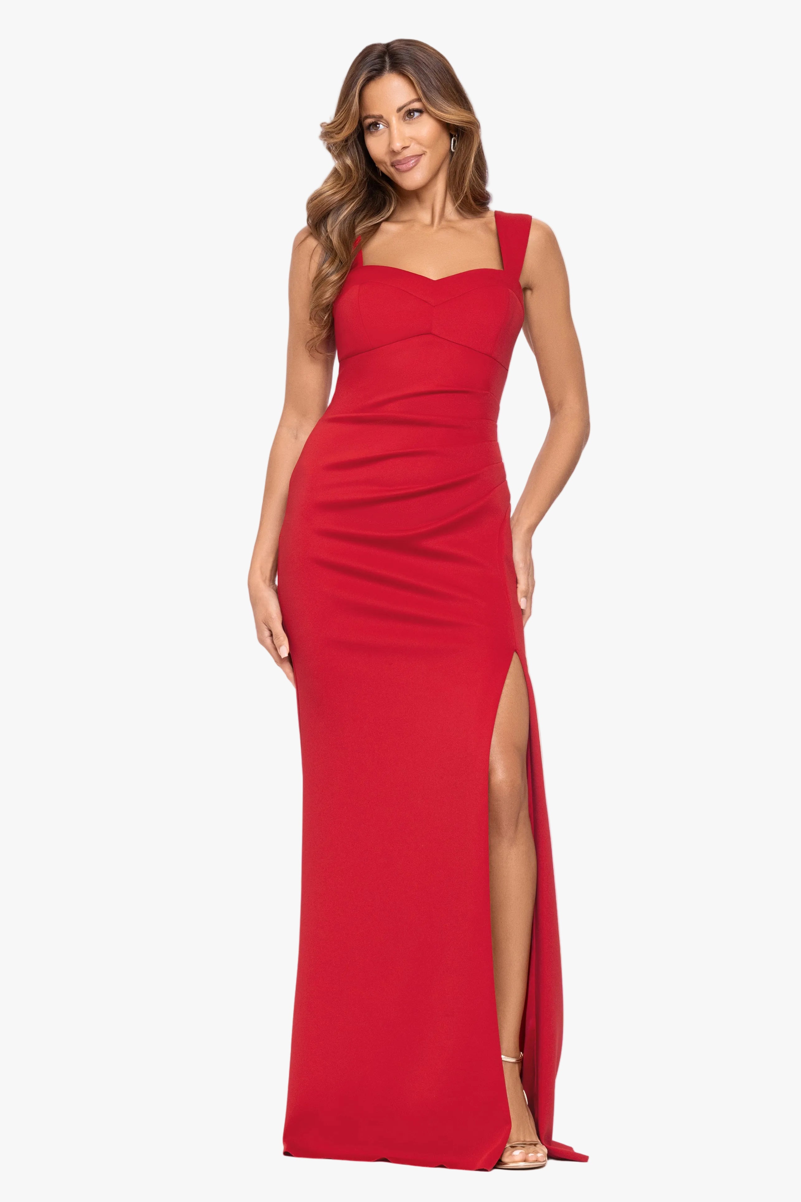 "Ryan" Techno Scuba Slit Dress