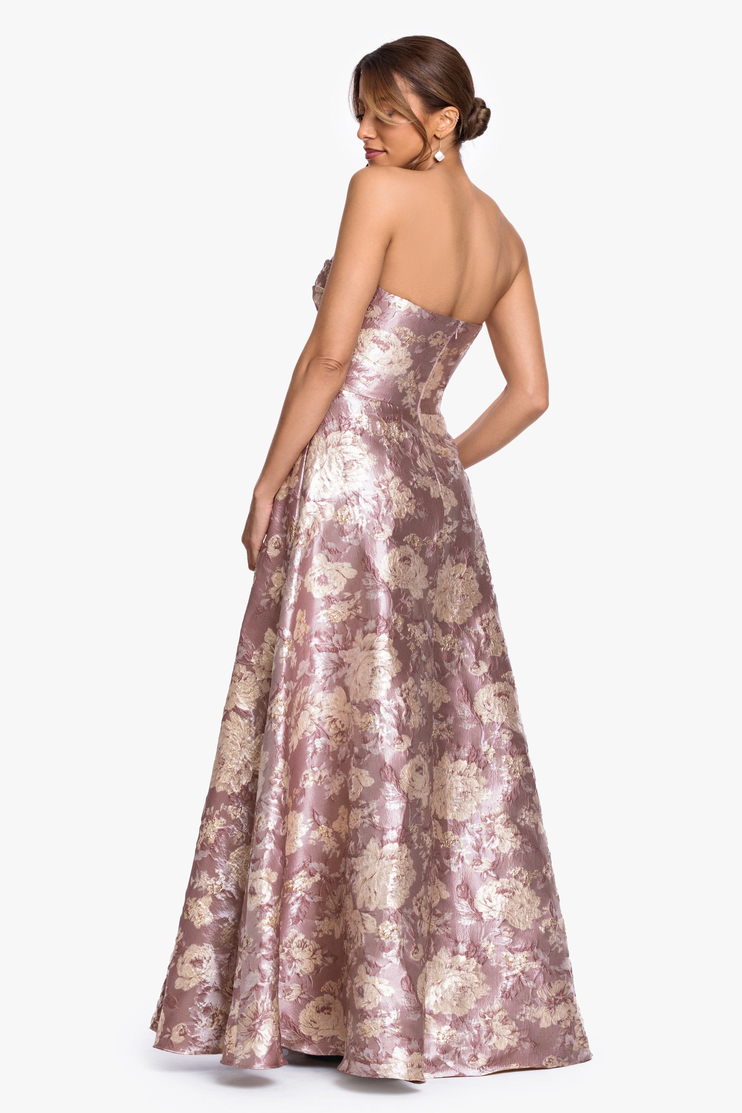 "Scarlett" Brocade Strapless Ball Gown
