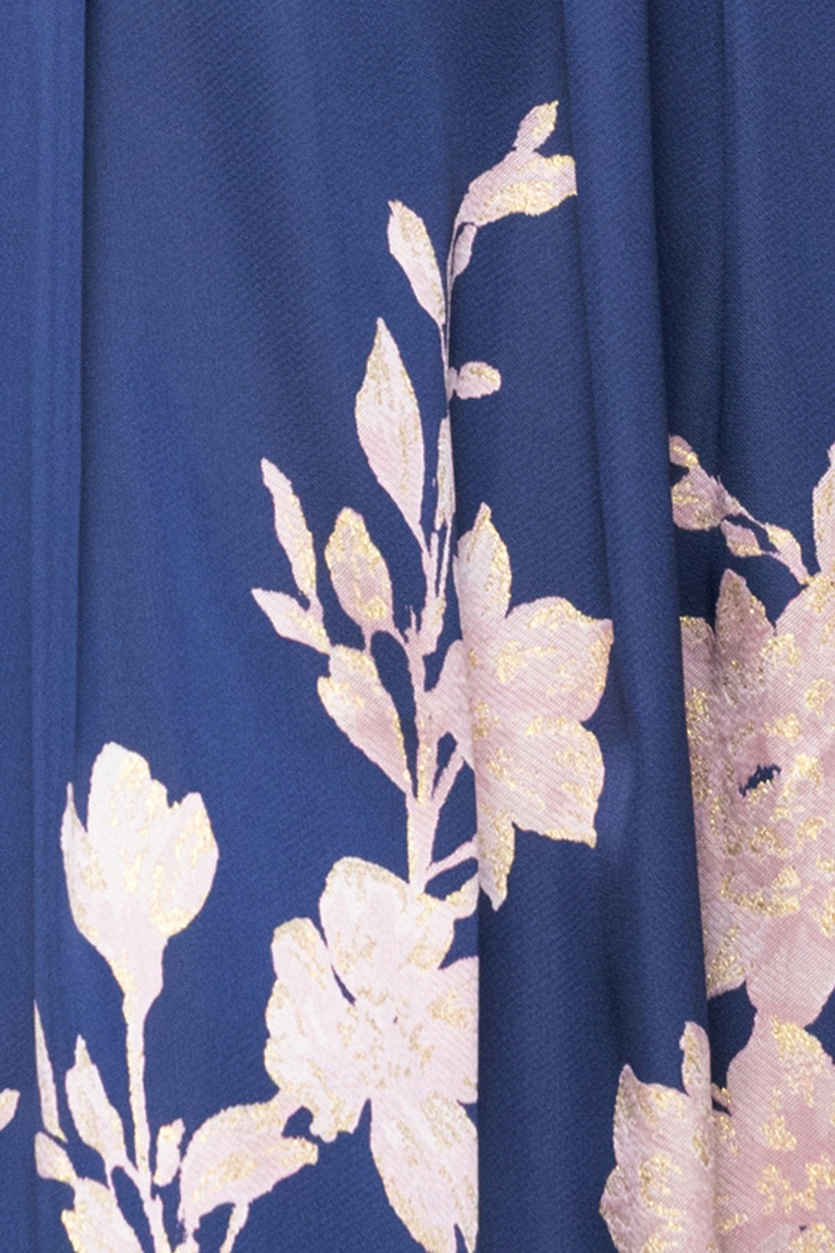"Elodie" Jacquard Flower Placement Strapless Gown
