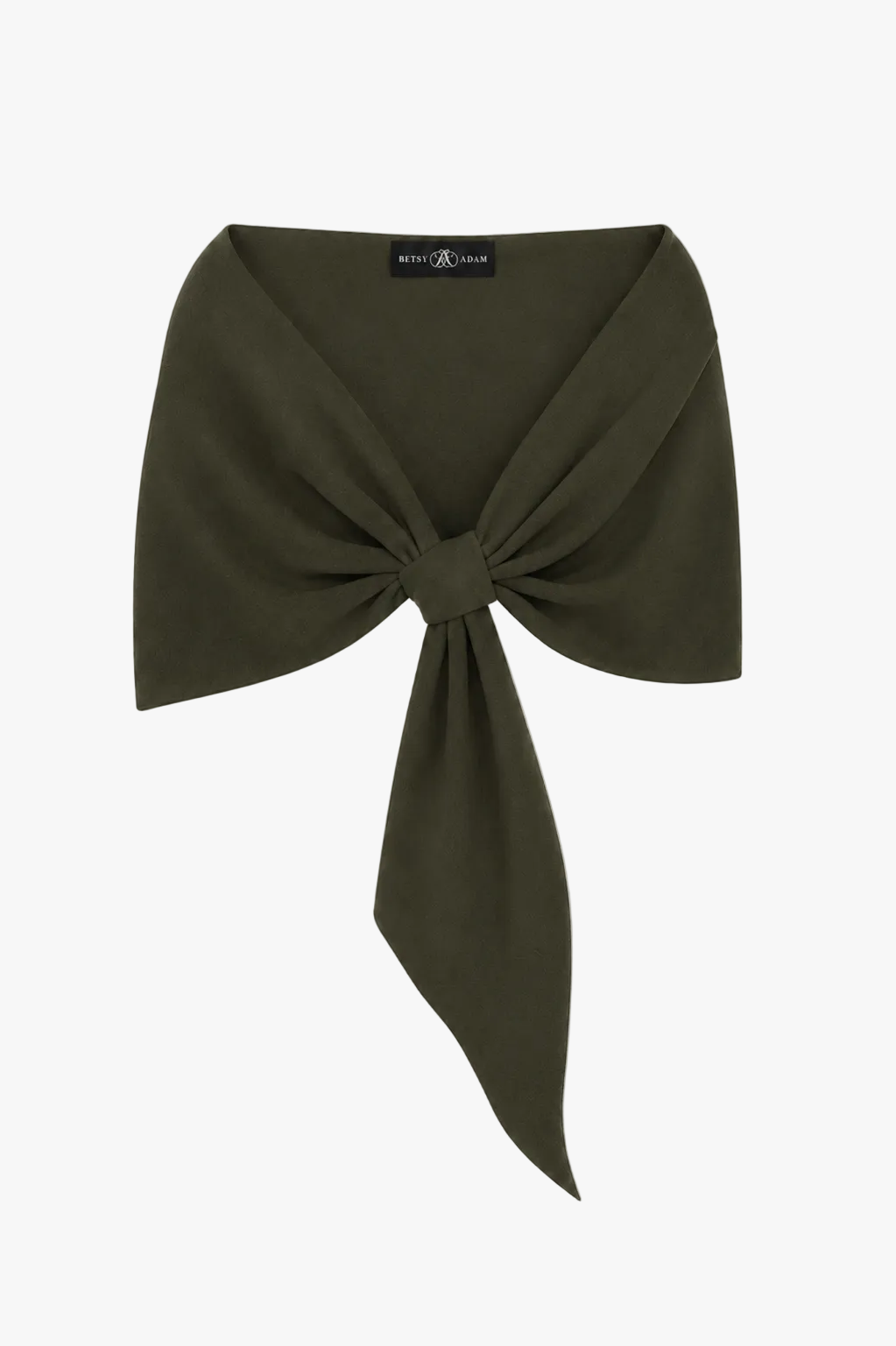 Olive “Carol” Techno Scuba Pull Through Shawl Wrap, product-only front view