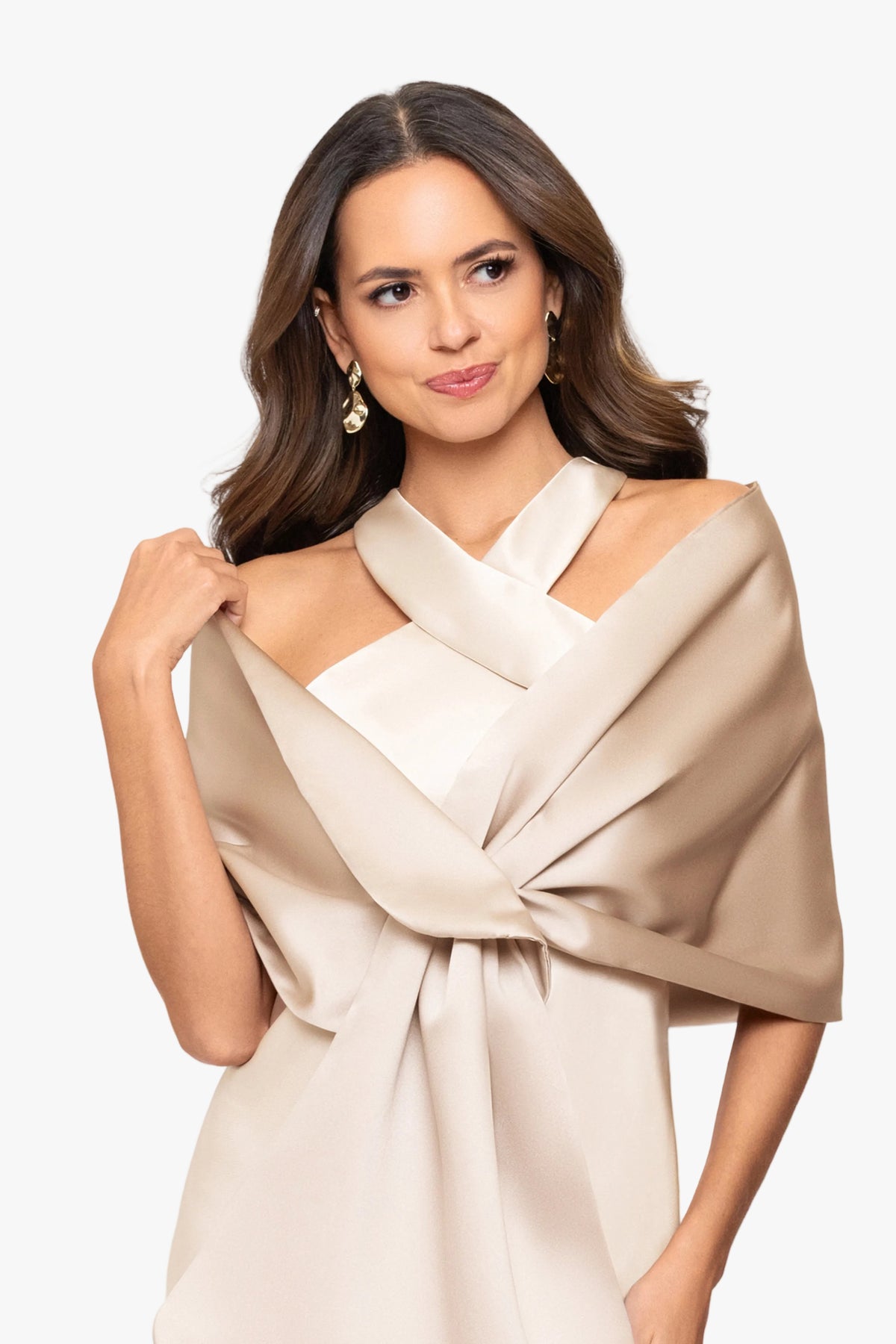 "Trixie" Satin Pull Through Shawl Wrap