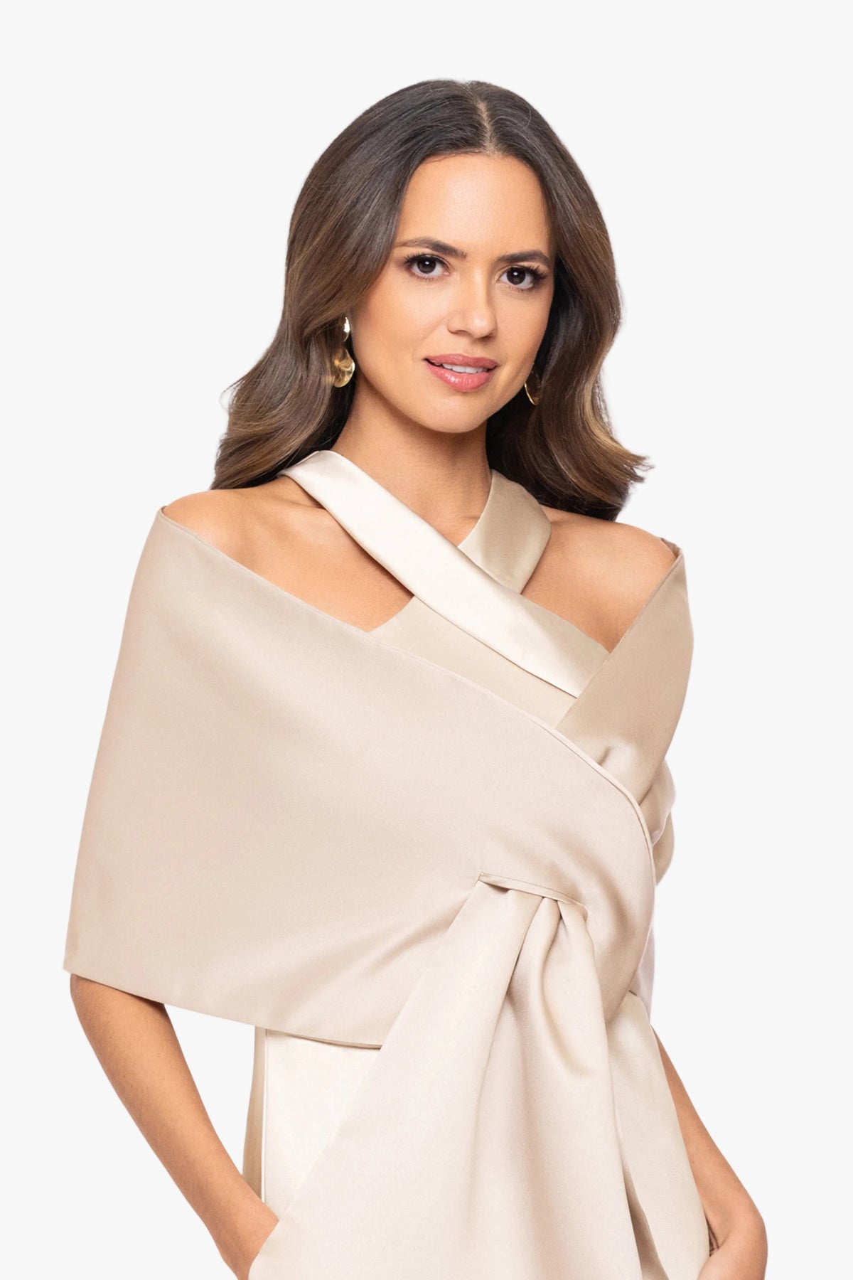 "Trixie" Satin Pull Through Shawl Wrap