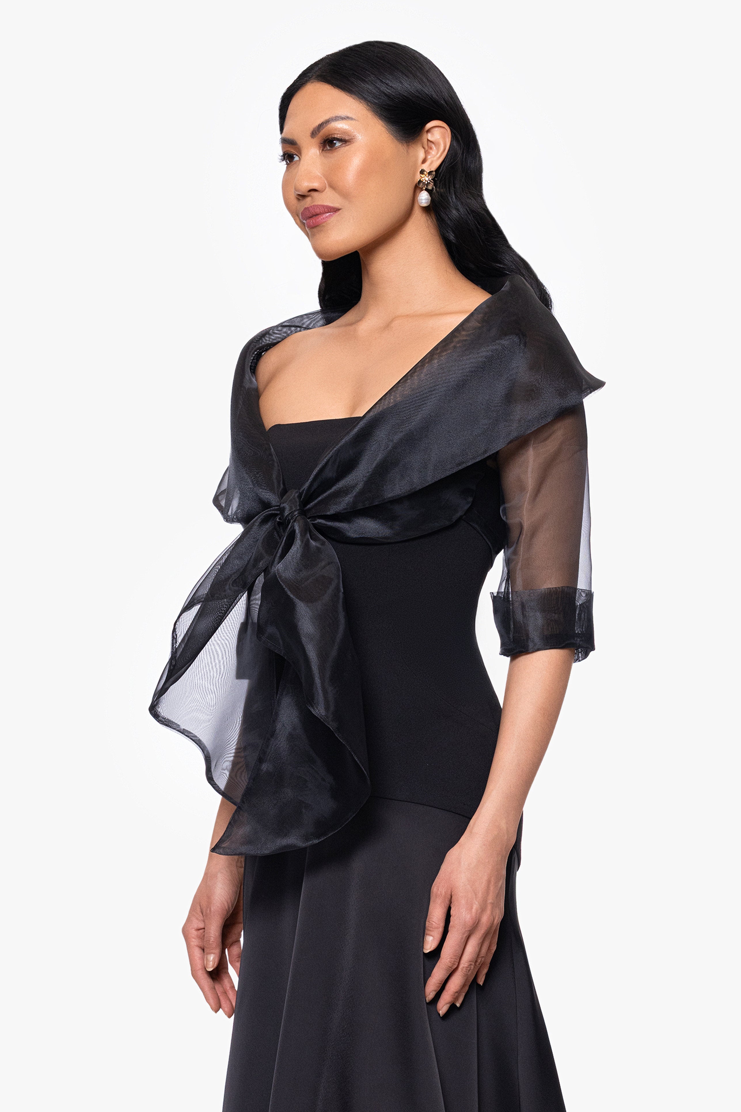 "Agnes" Organza 3/4 Sleeve Shawl Wrap