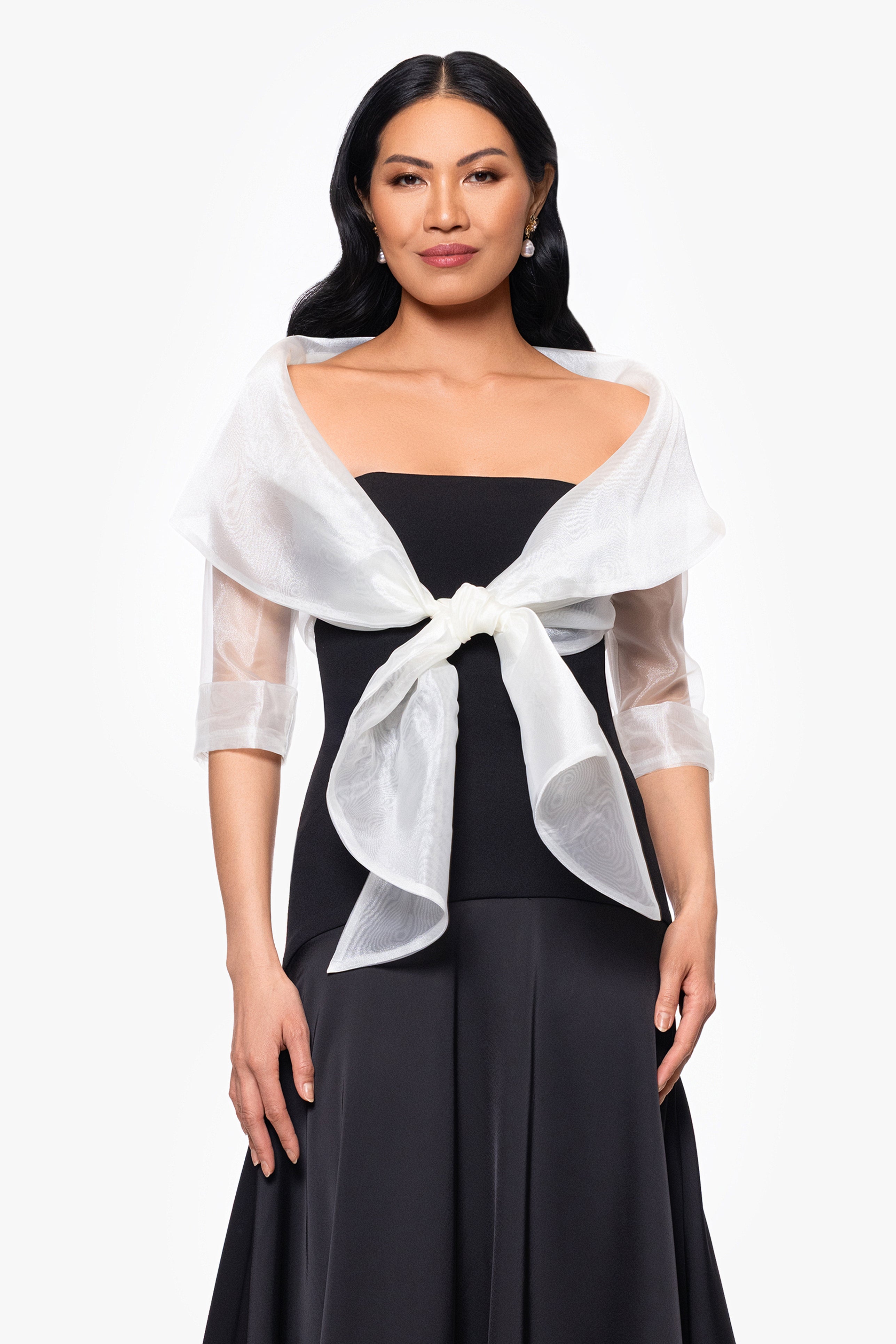 "Agnes" Organza 3/4 Sleeve Shawl Wrap