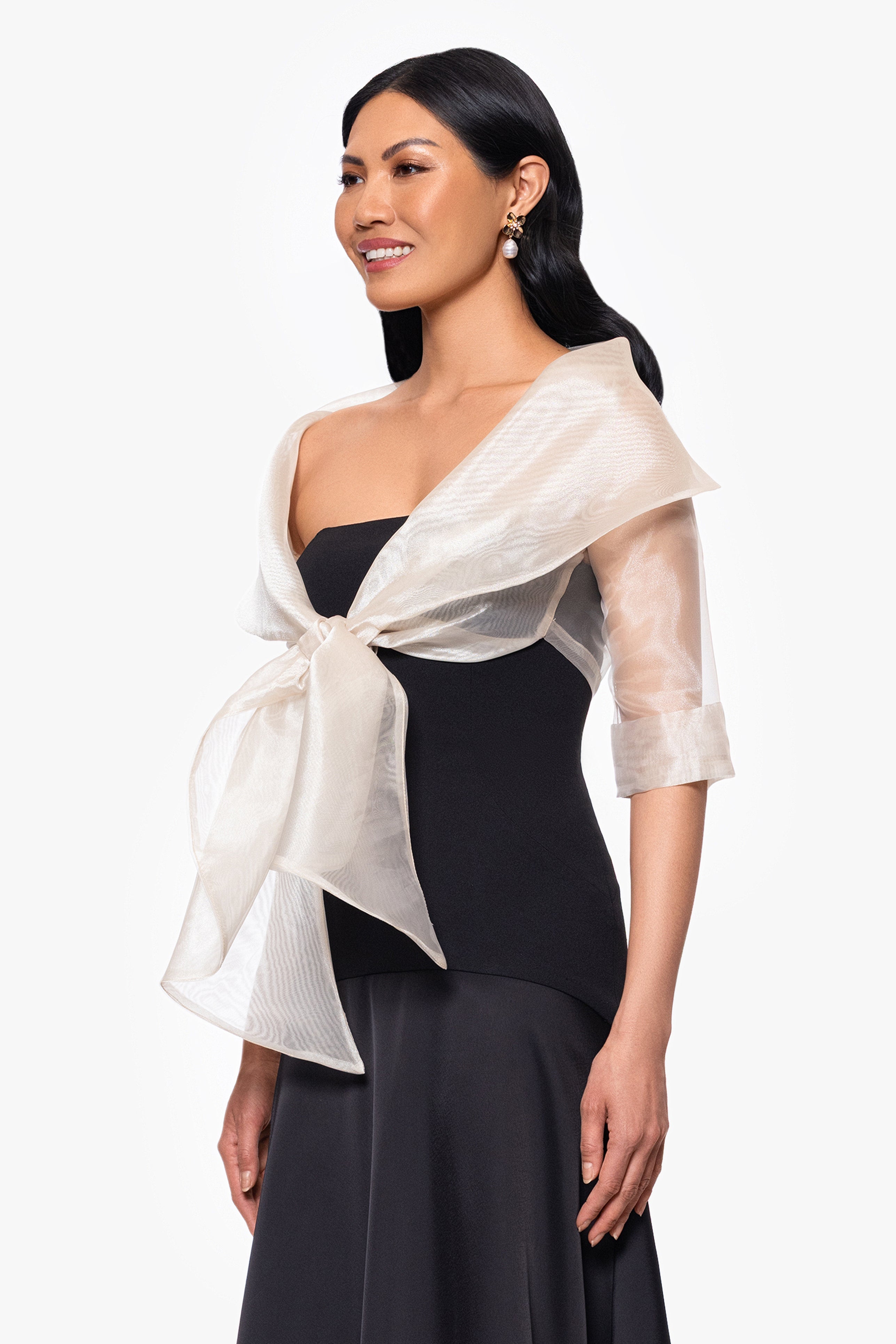 "Agnes" Organza 3/4 Sleeve Shawl Wrap