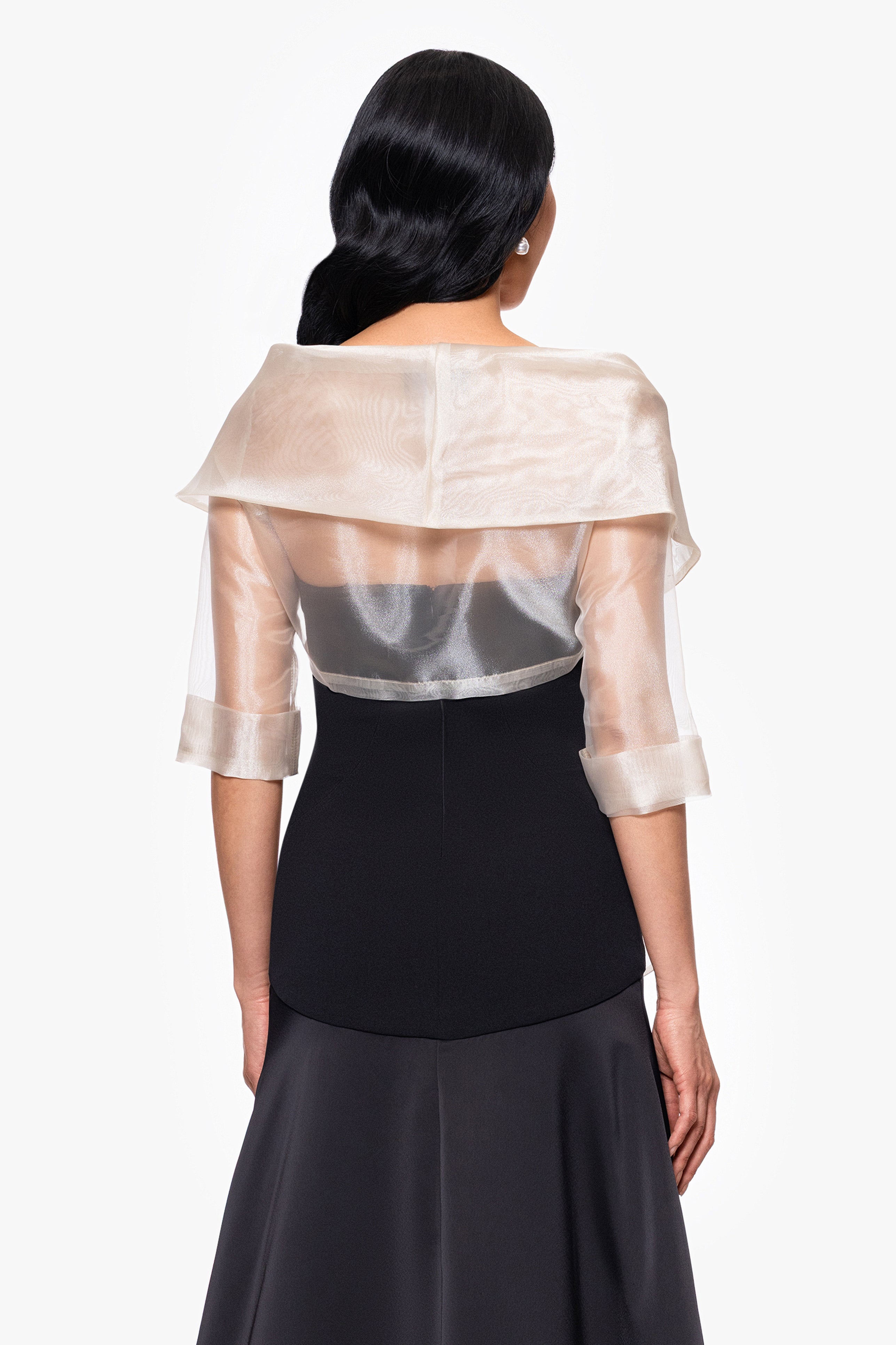 "Agnes" Organza 3/4 Sleeve Shawl Wrap