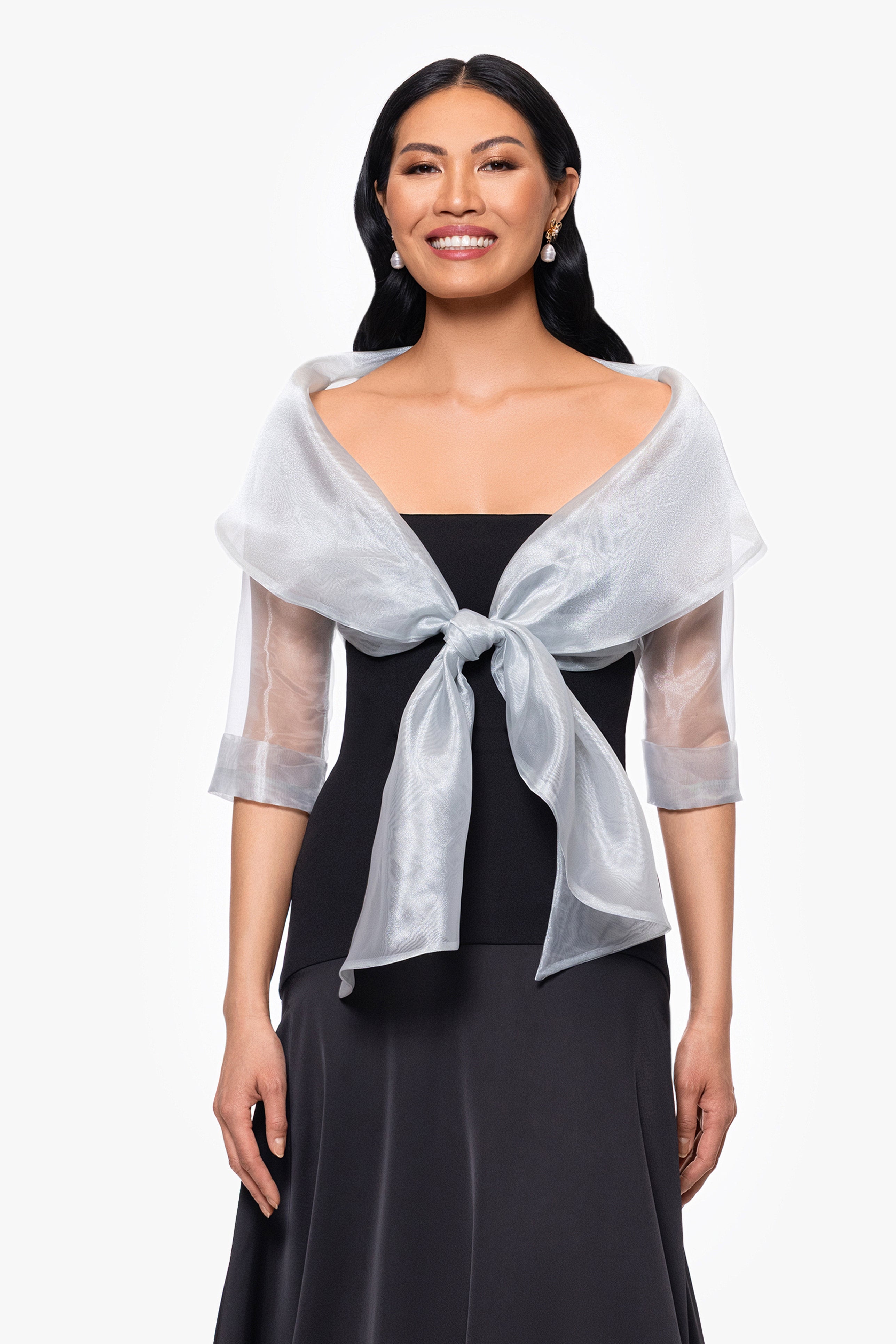 "Agnes" Organza 3/4 Sleeve Shawl Wrap
