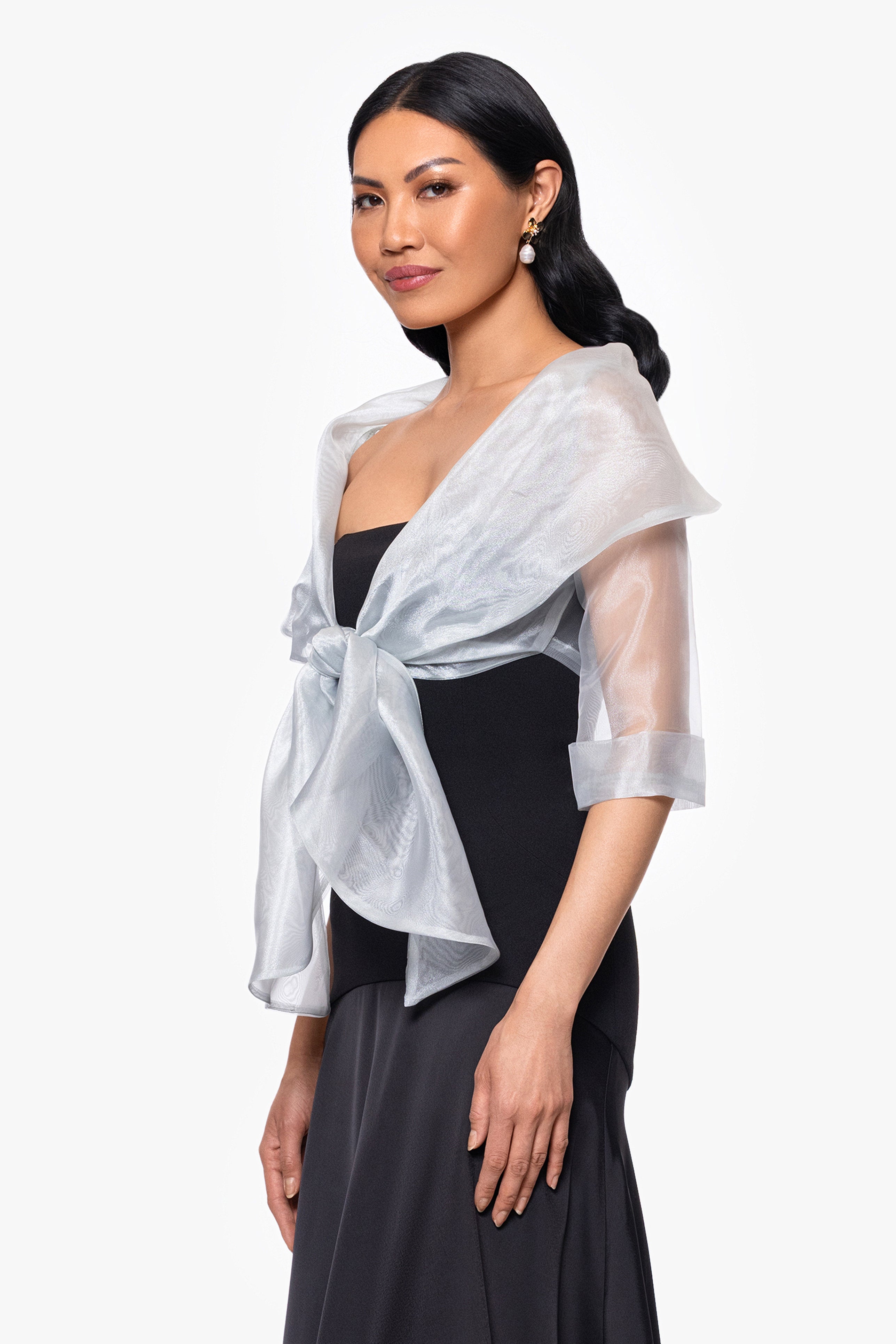 "Agnes" Organza 3/4 Sleeve Shawl Wrap