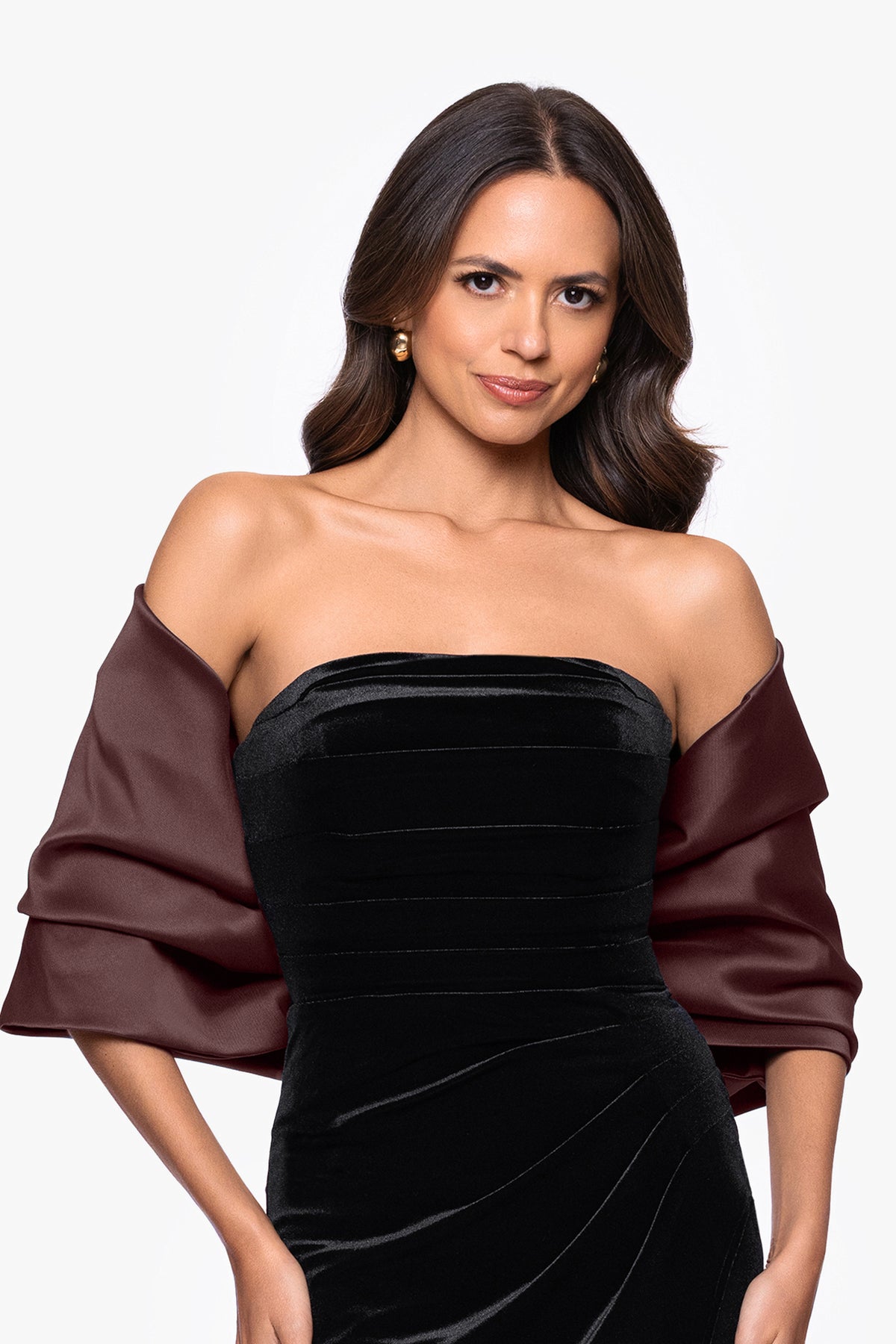 "Thalia" Stretch Mikado Shawl Wrap
