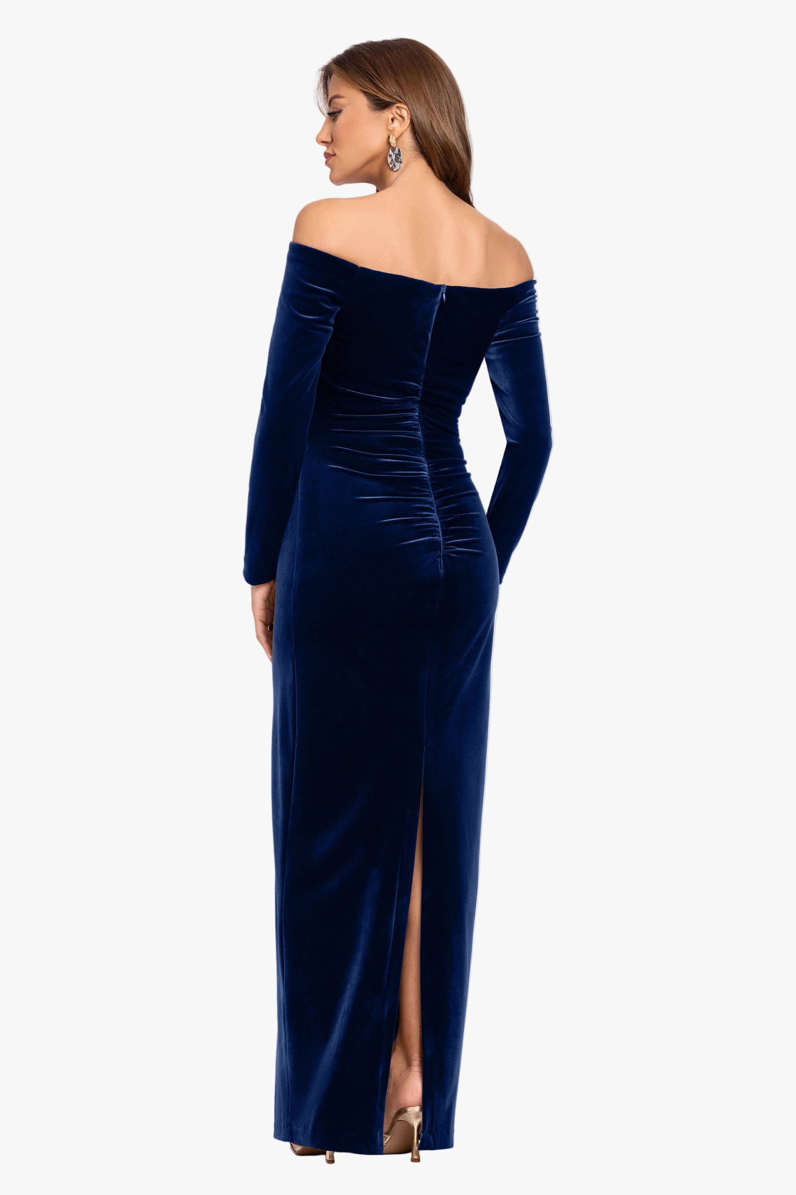 "Christy" Off the Shoulder Velvet Dress