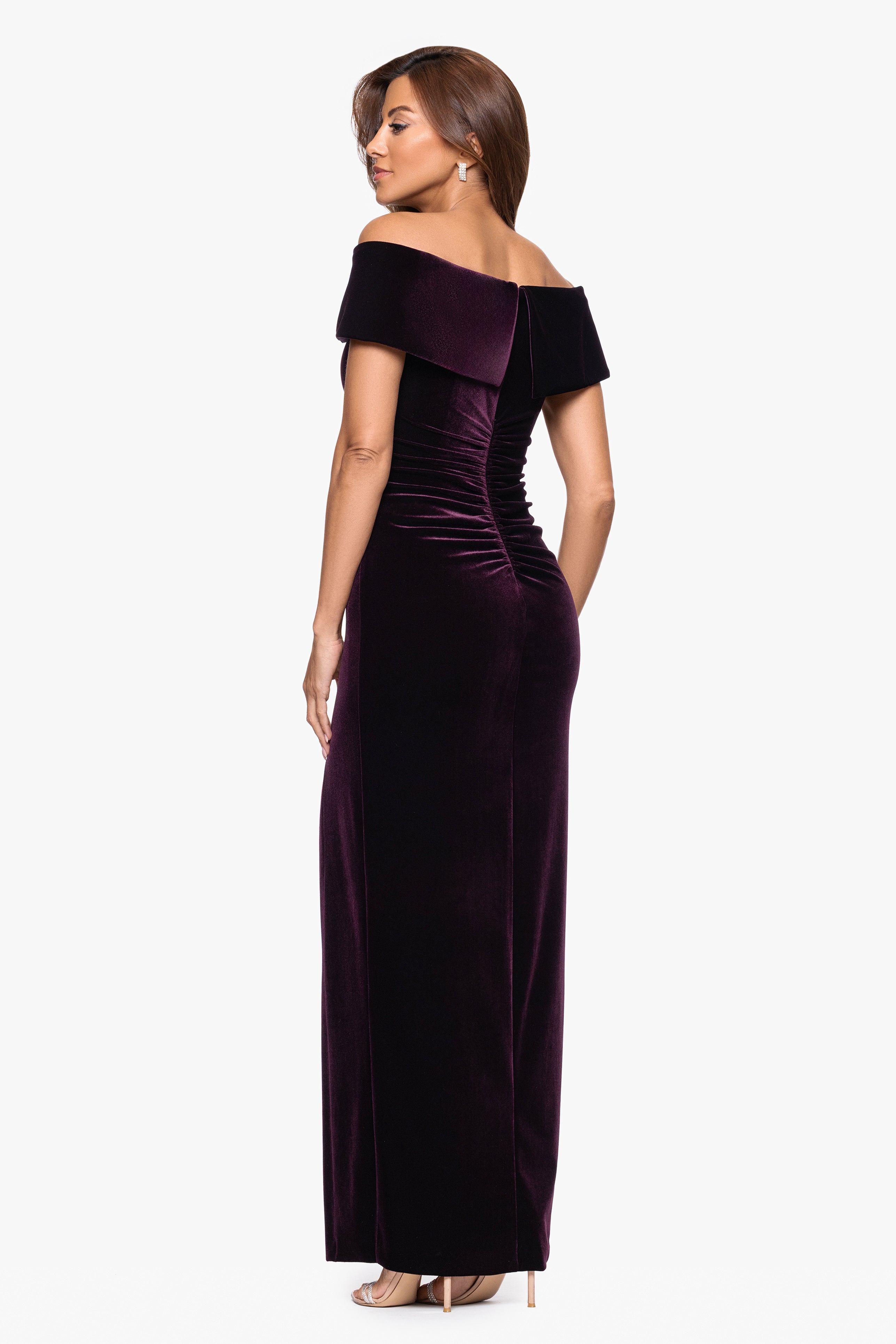 "Charmaine" Velvet Off The Shoulder Gown