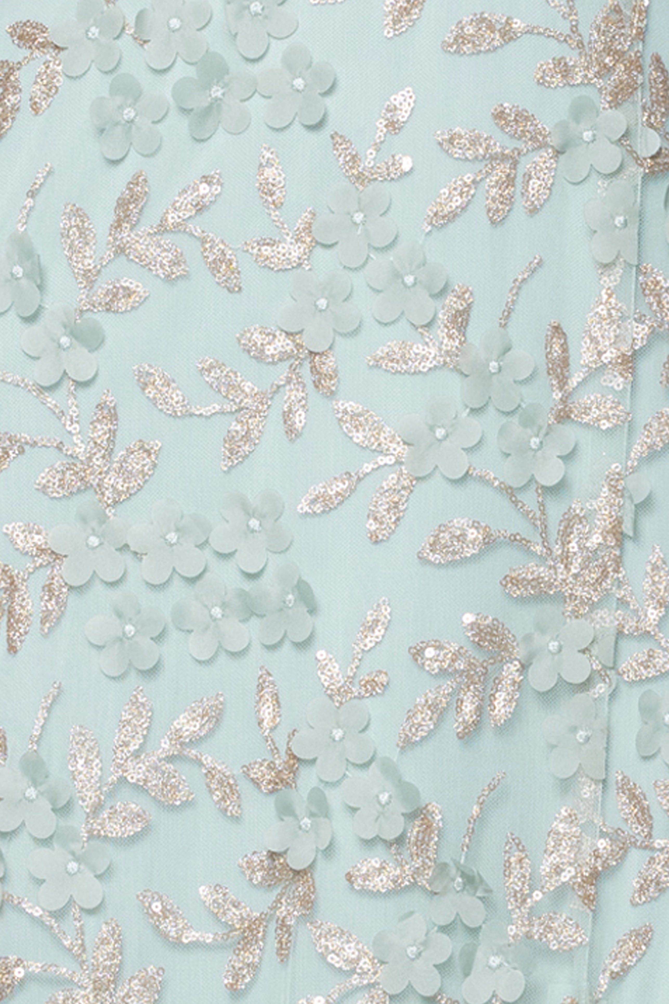 "Irina" 3D Flower One Shoulder Floor Length Dress