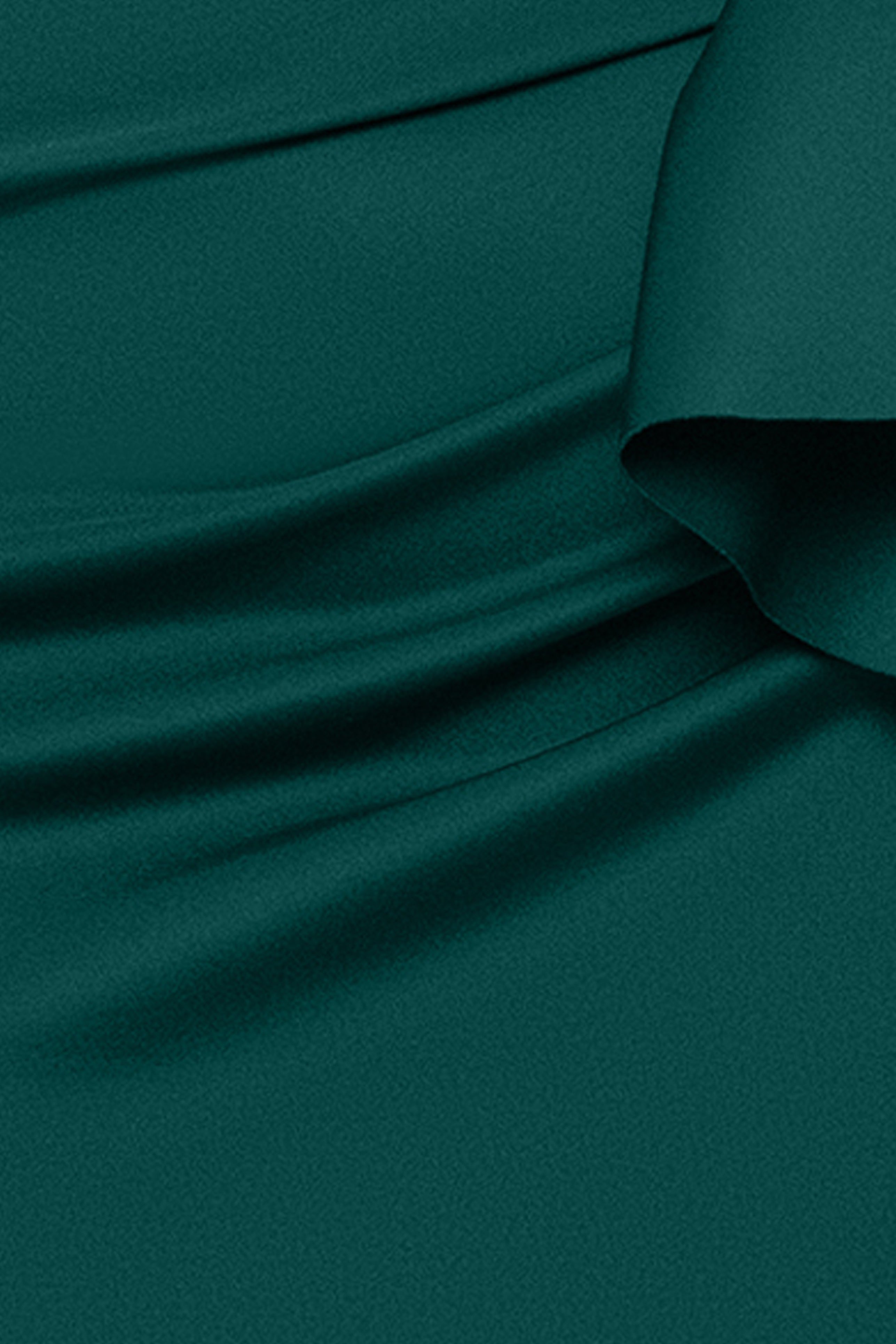 Plus "Debra" Scuba Crepe Long Sleeve Side Ruffle Dress