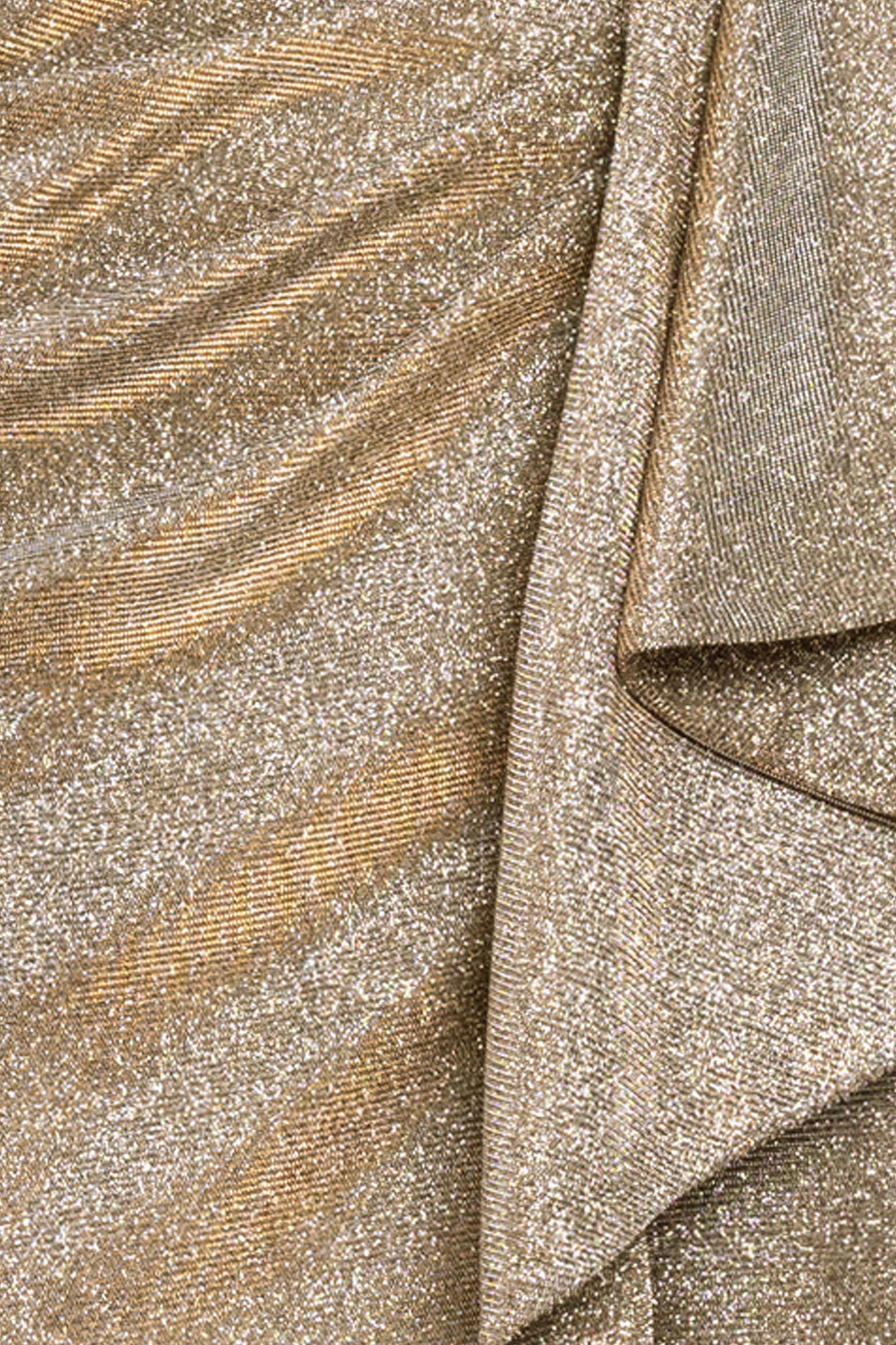 "Misha" Glitter Knit One Shoulder Side Ruffle Dress