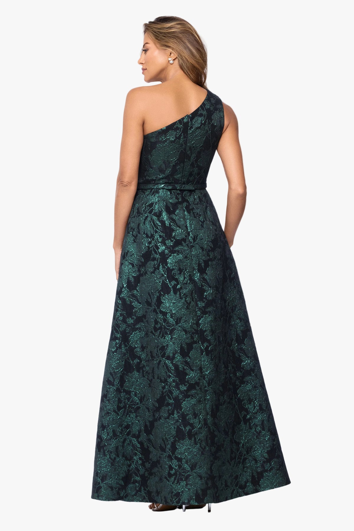 "Hadley" Brocade One Shoulder Ballgown