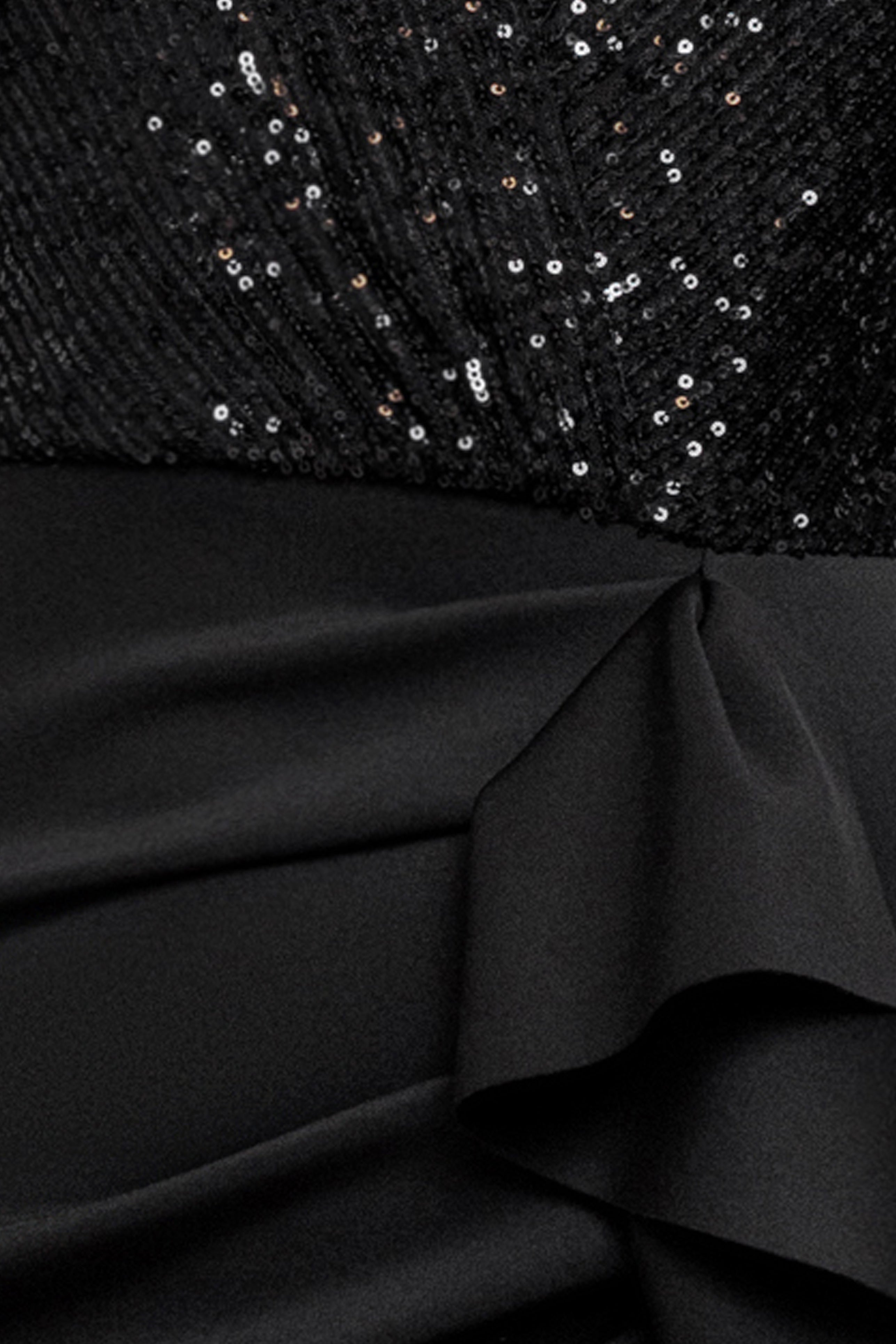 "Libby" Sequin Long Sleeve Top & Scuba Crepe Skirt Midi Dress