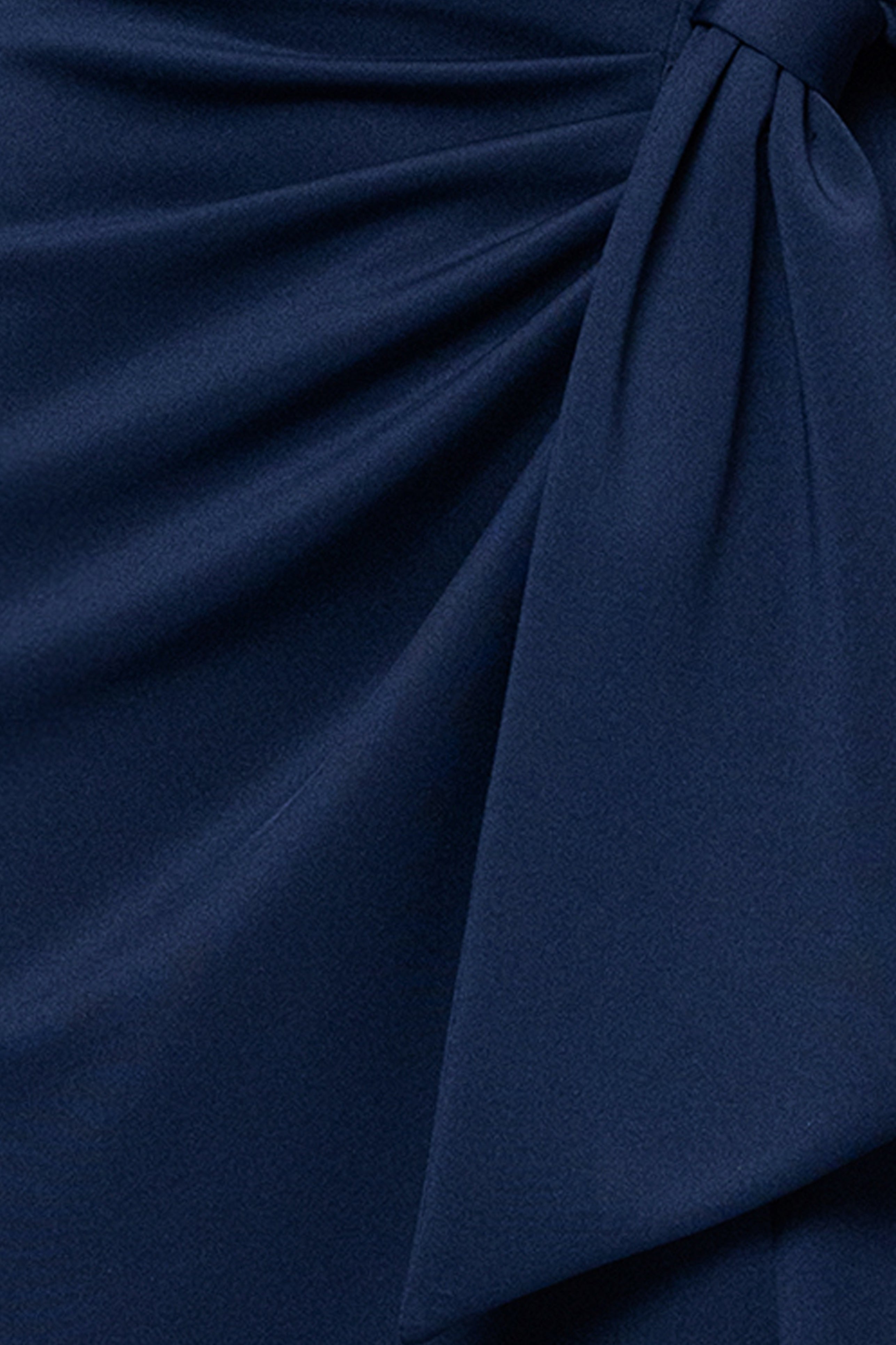 Xscape Evenings "Charlotte" Techno Scuba Long Sleeve Bow Floor Length Dress