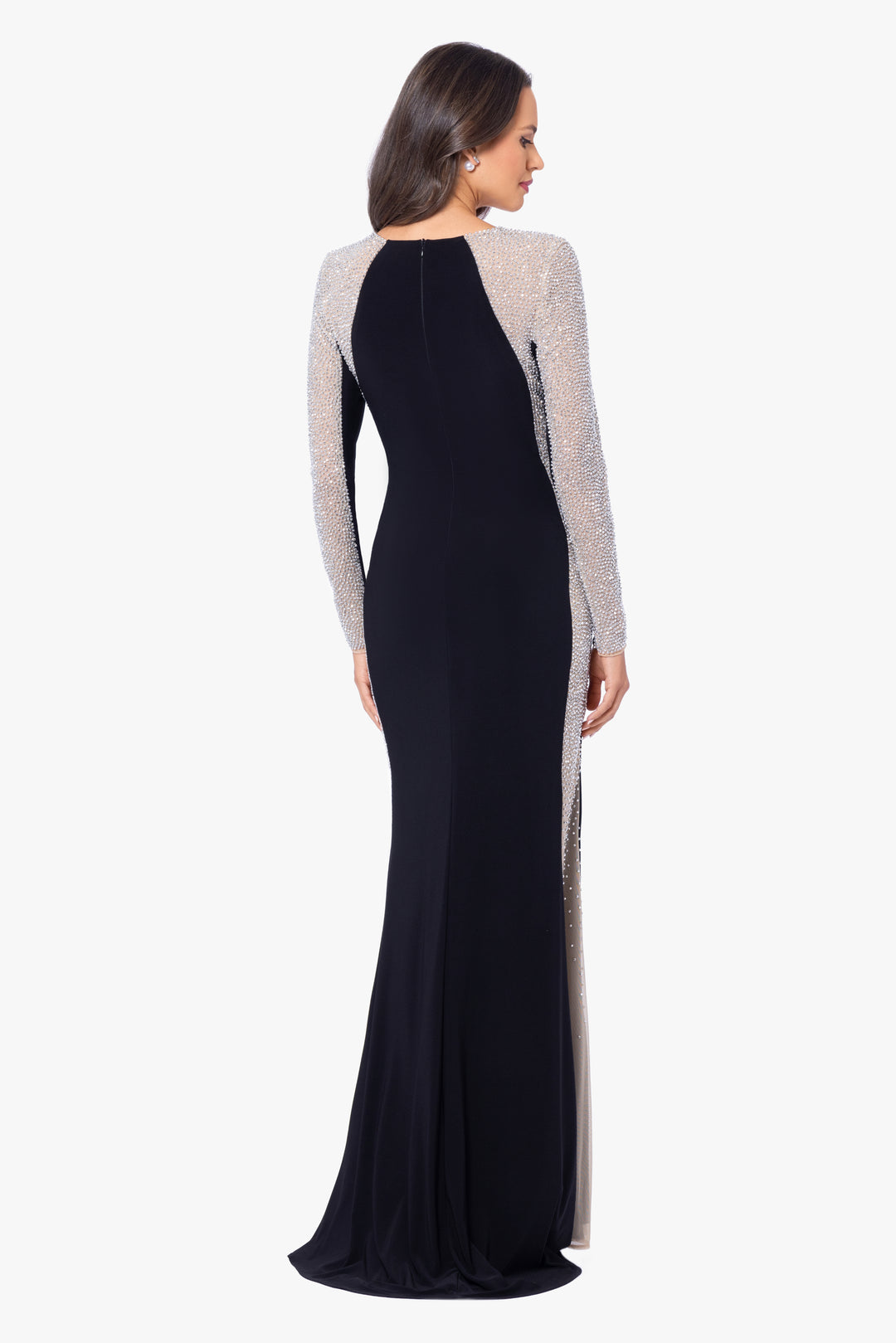 Petite "Jillian" Long Sleeve Caviar Dress