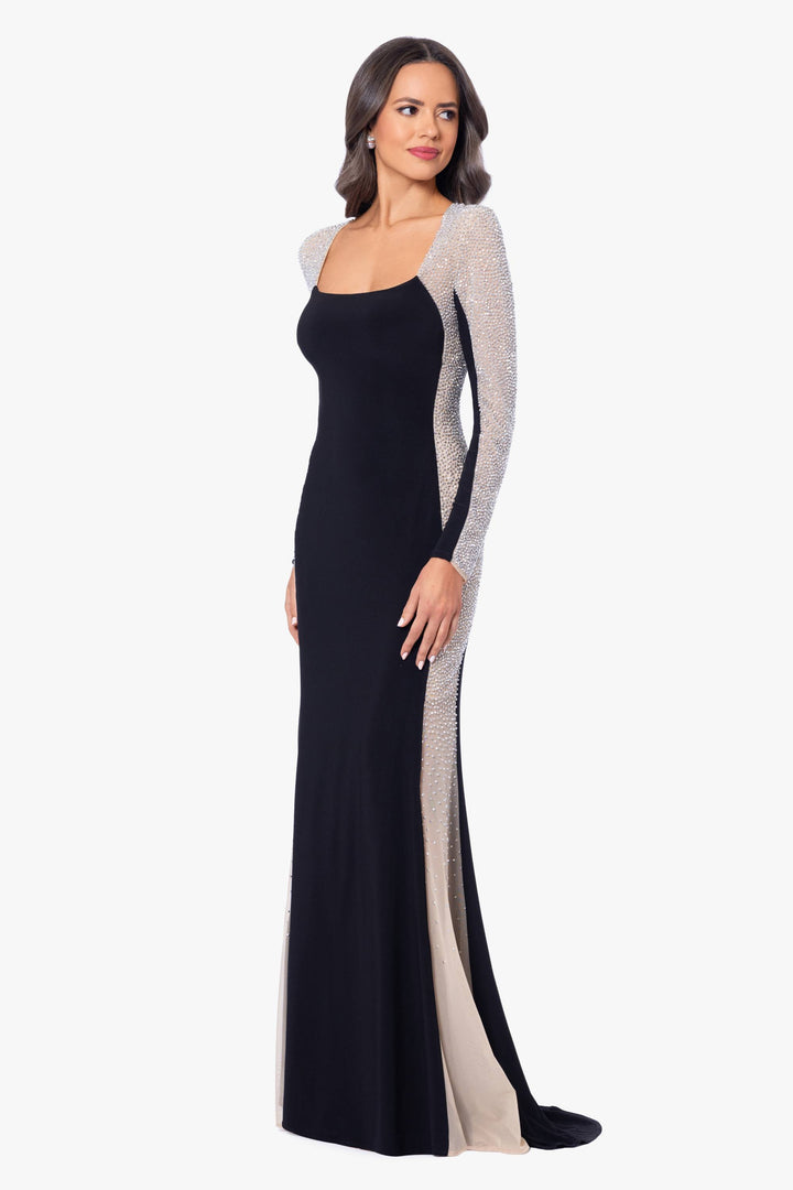 "Jillian" Long Sleeve Caviar Dress