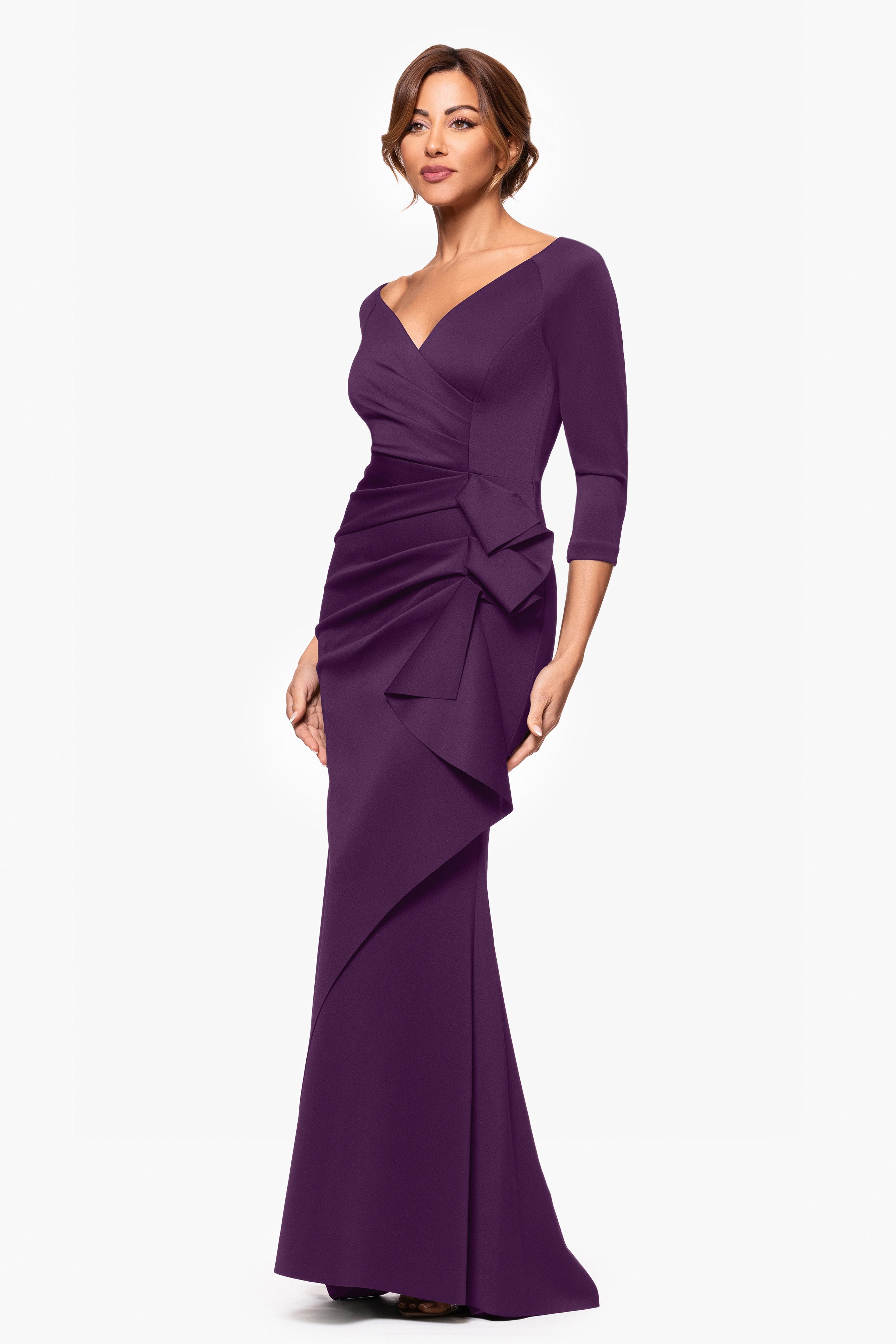 strapless open back dress Lexi Long Sleeve Scuba Ruched Side Dress