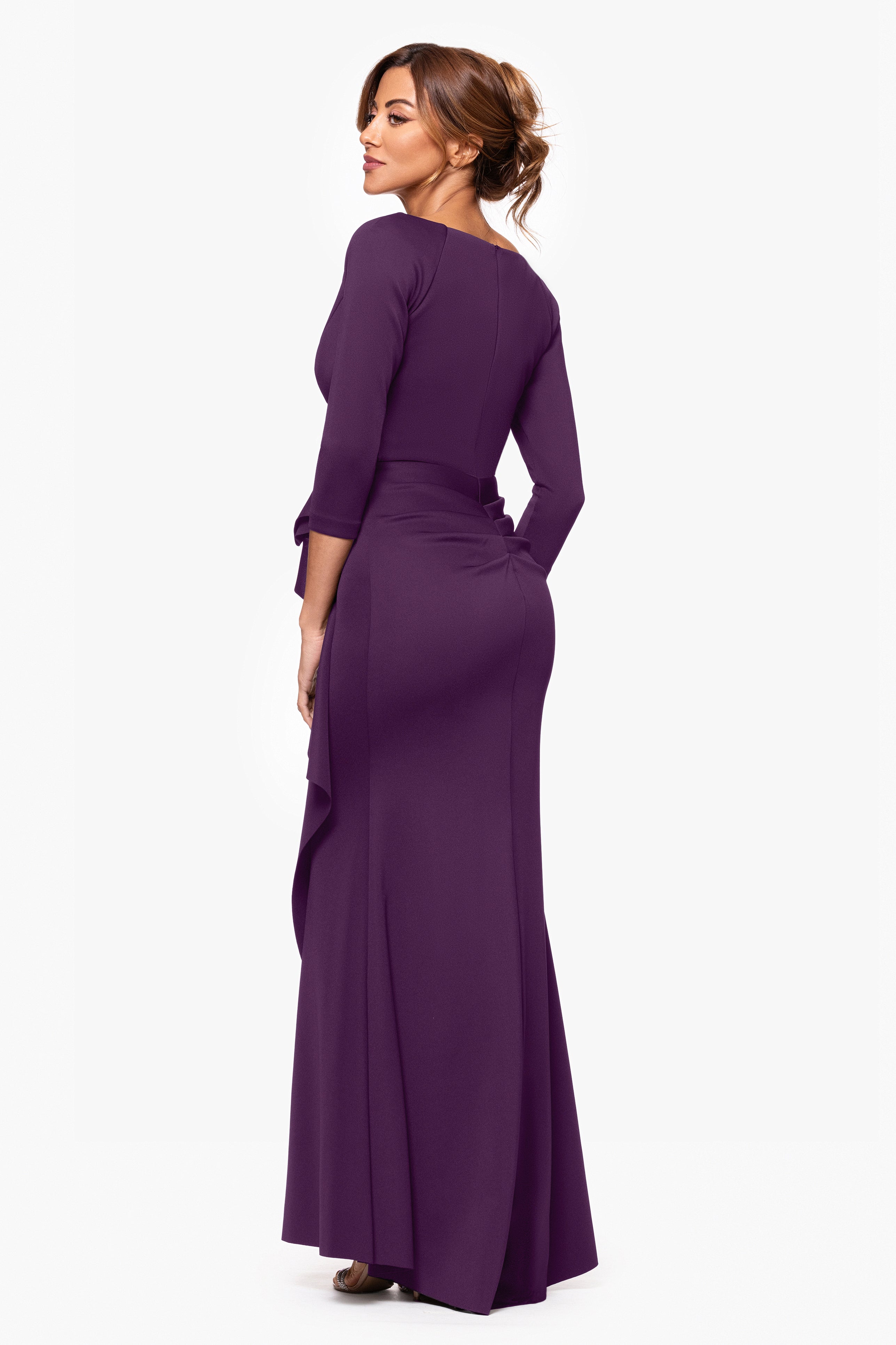 Lexi Long Sleeve Scuba Ruched Side Dress