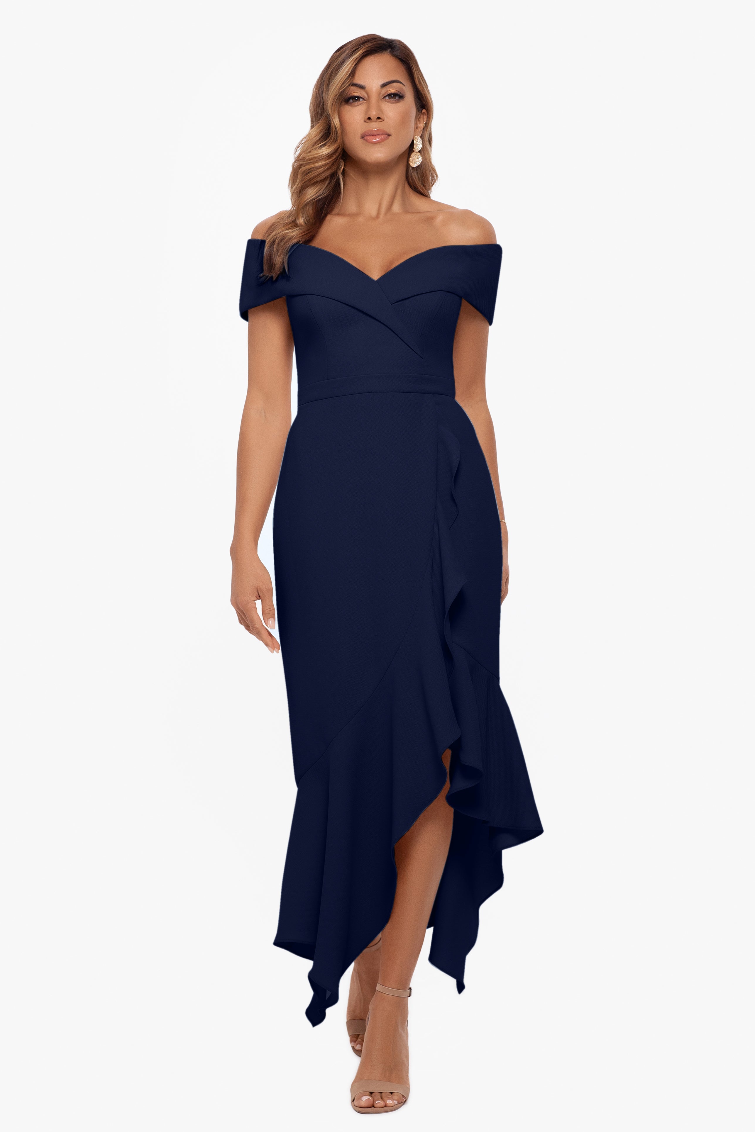 "Eileen" Off the Shoulder Fit and Flare Dress