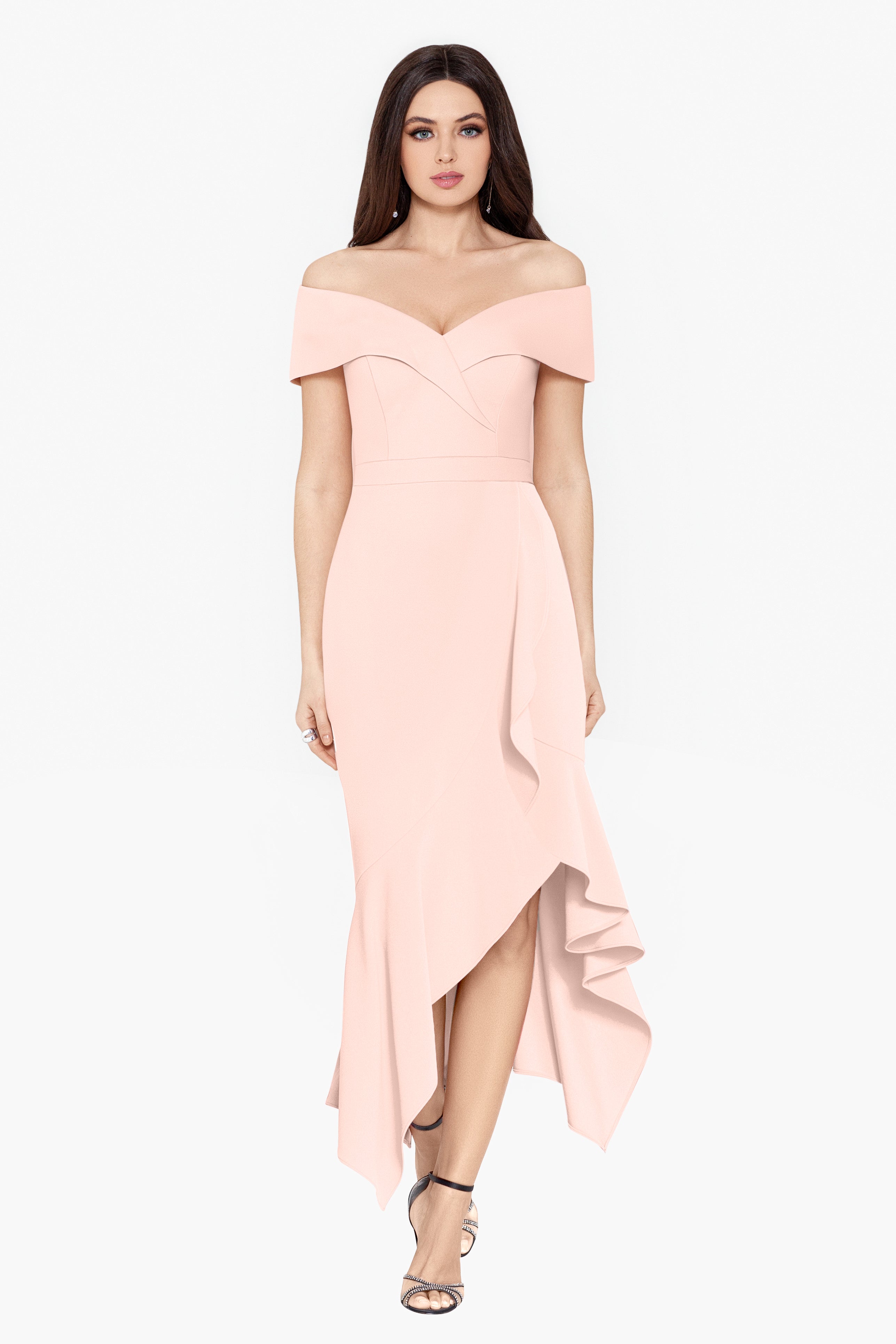 Off the shoulder fit and flare dress hotsell