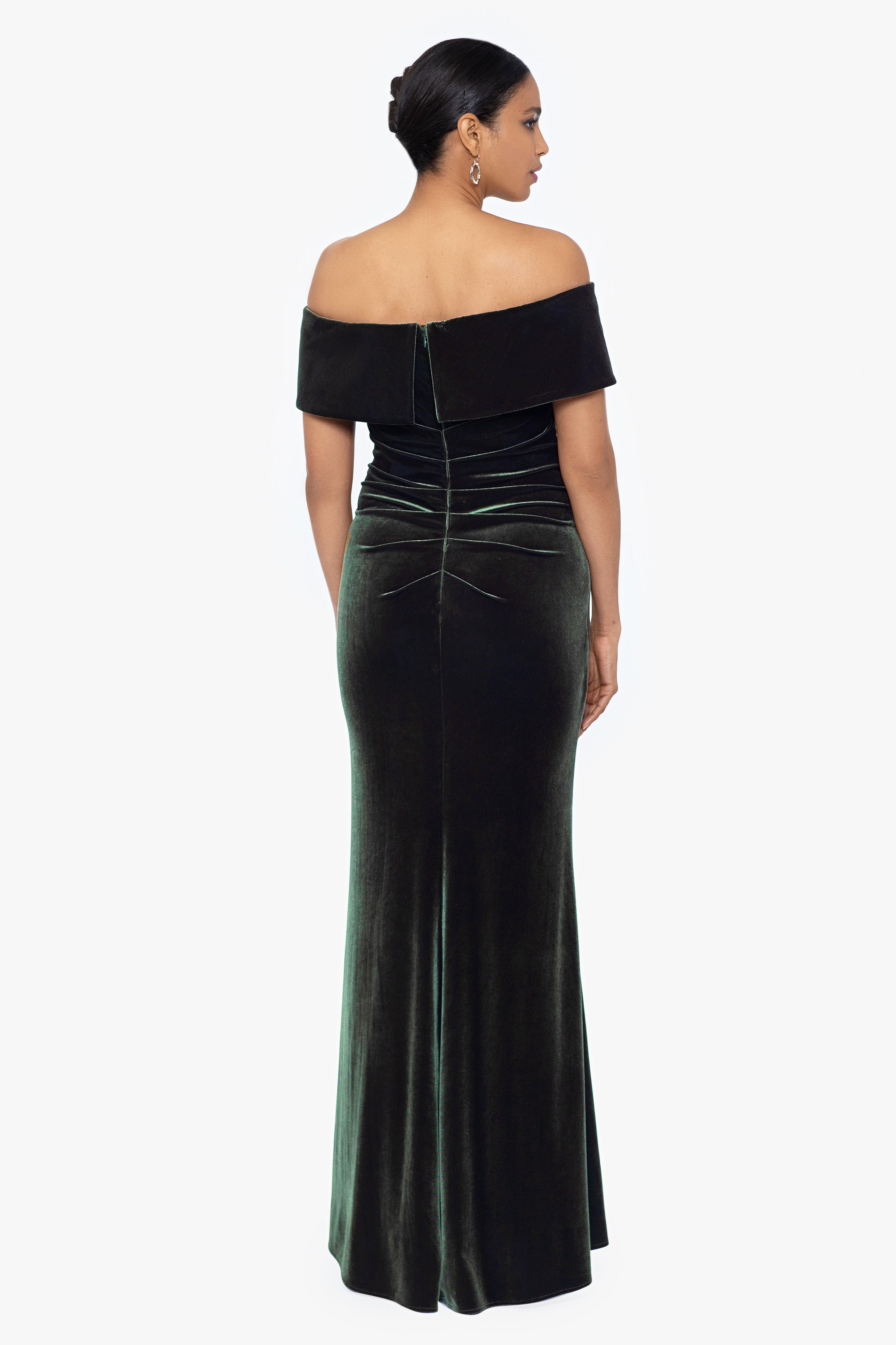 "Cheryl" Long Velvet Pop Over Top Dress