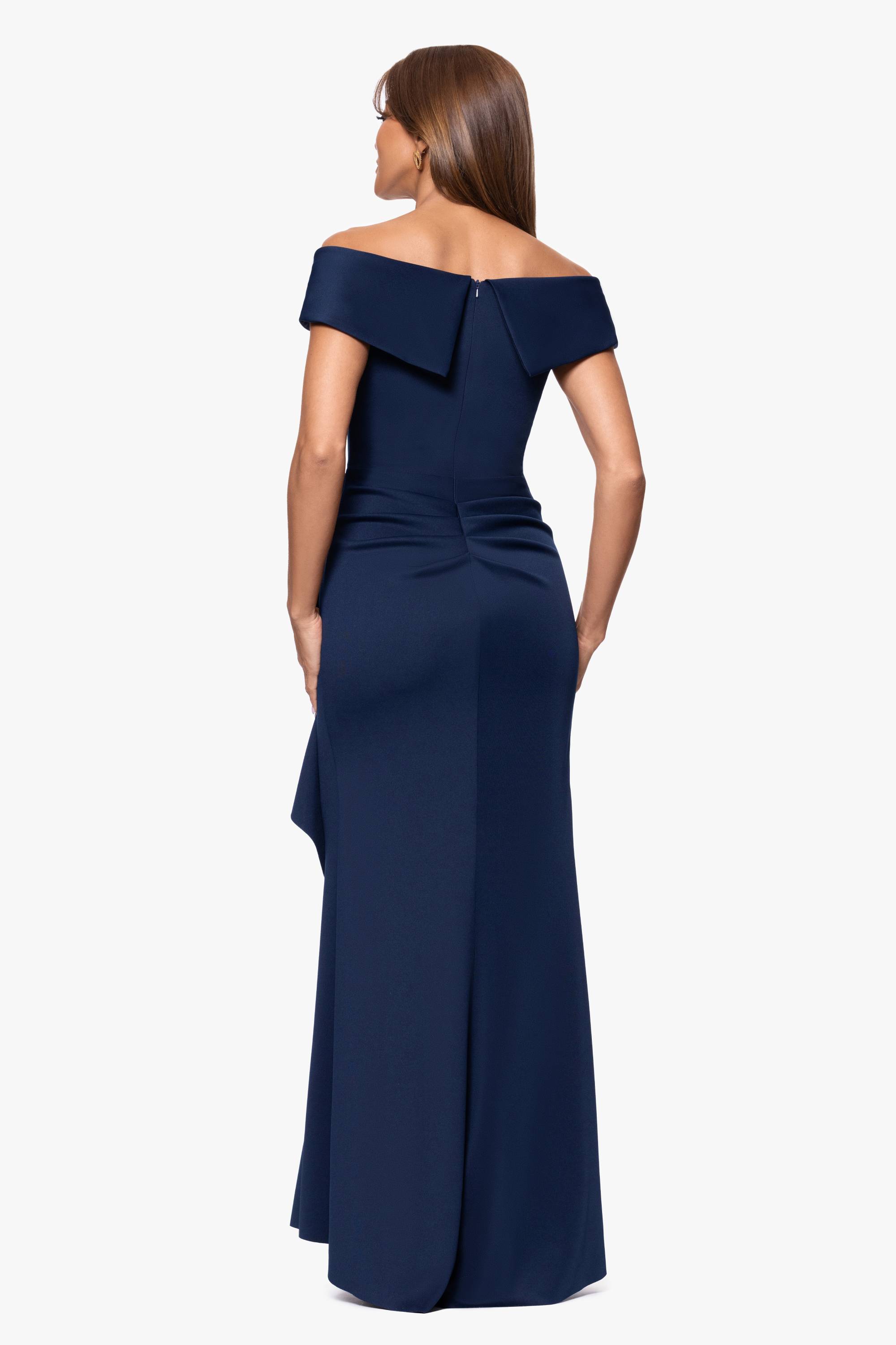Xscape Scuba Off-The-Shoulder Gown - Sage - 12 Xscape Scuba Off-The-Shoulder Gown - Sage - 12
