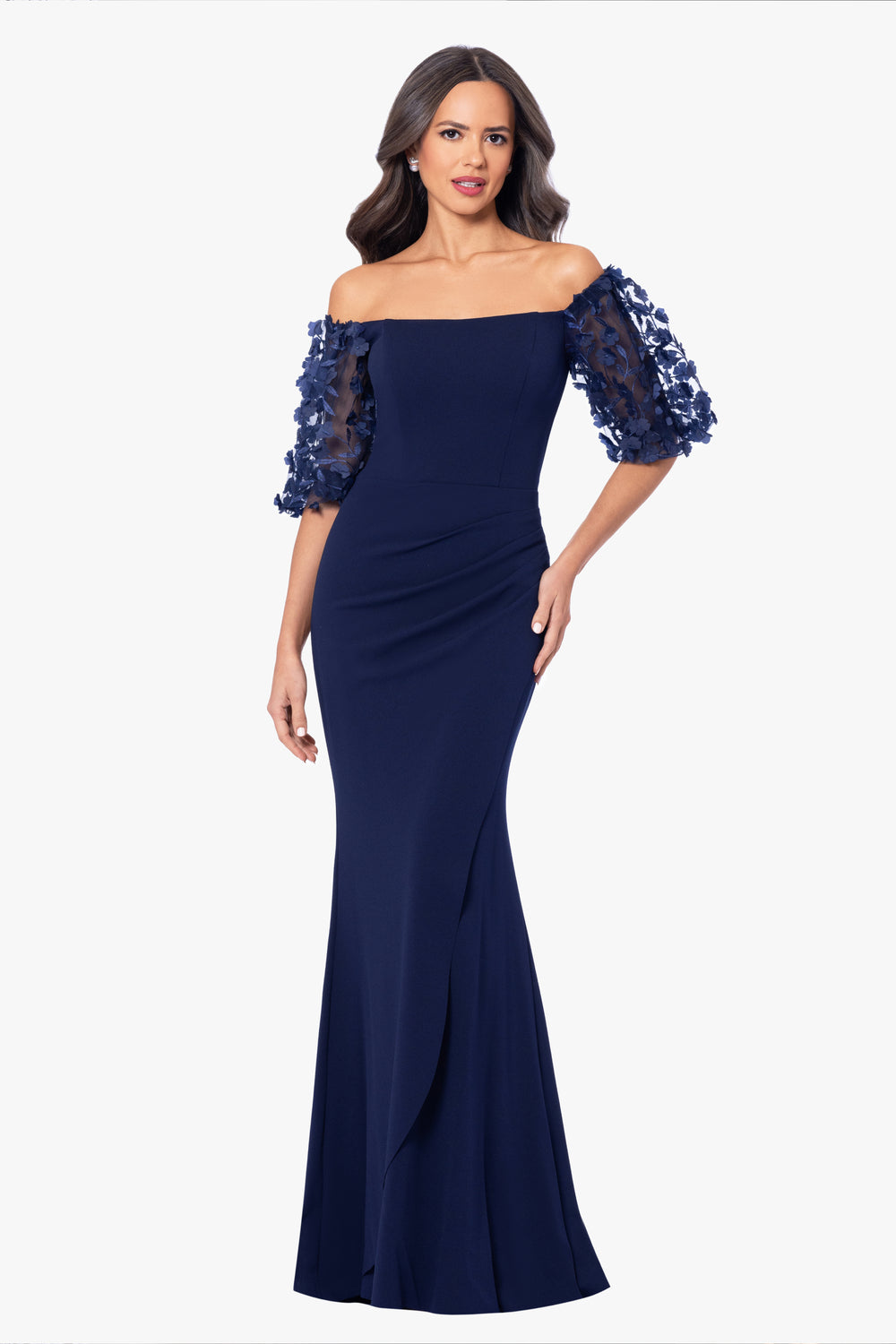 Off the Shoulder A-Line Velvet Black Long Military Ball Dresses