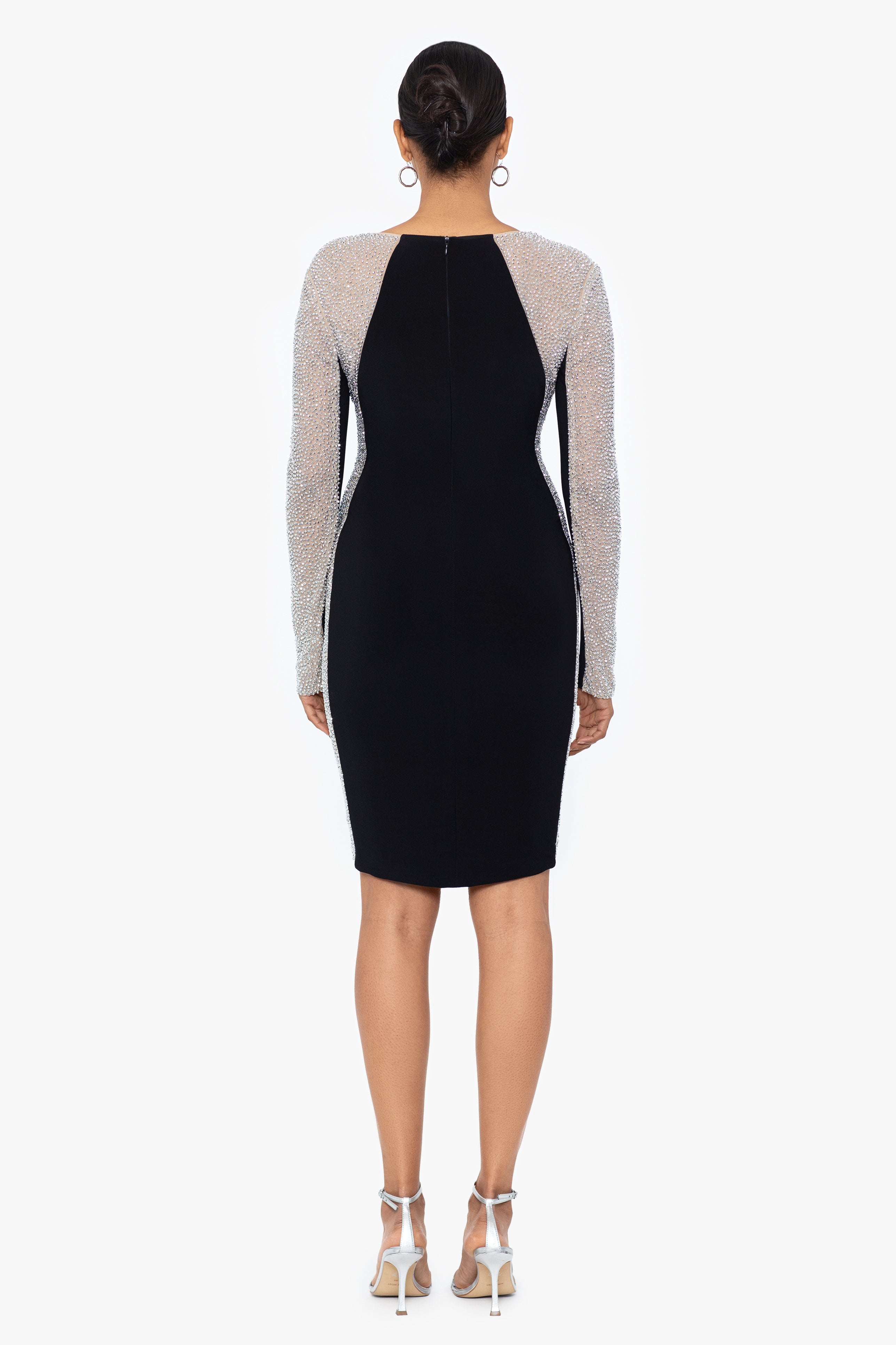 "Kelly" Short Jersey Knit with Caviar Beading Dress