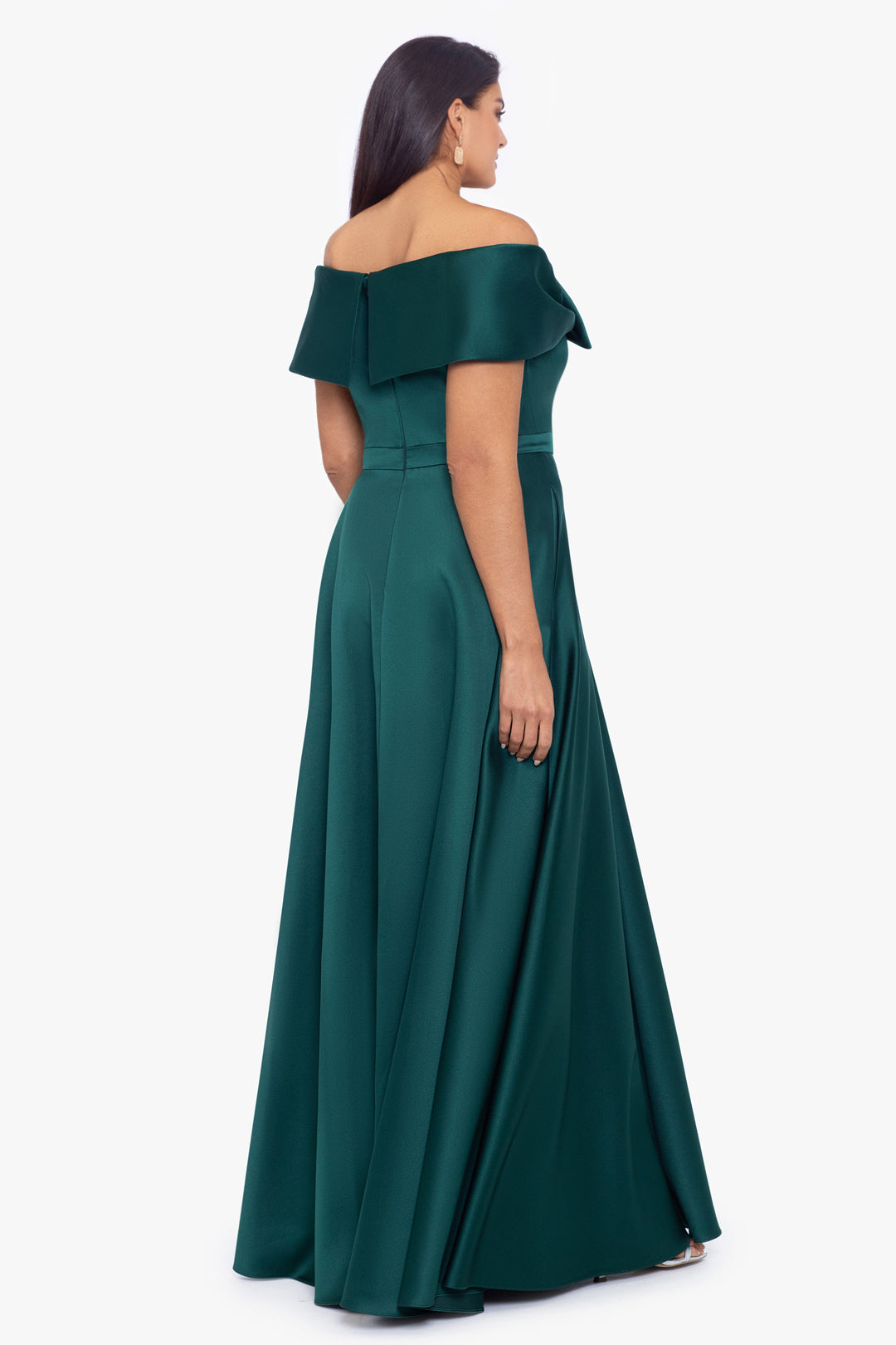 Plus "Sydney" Long Lamour Off the Shoulder Bow Ball Gown