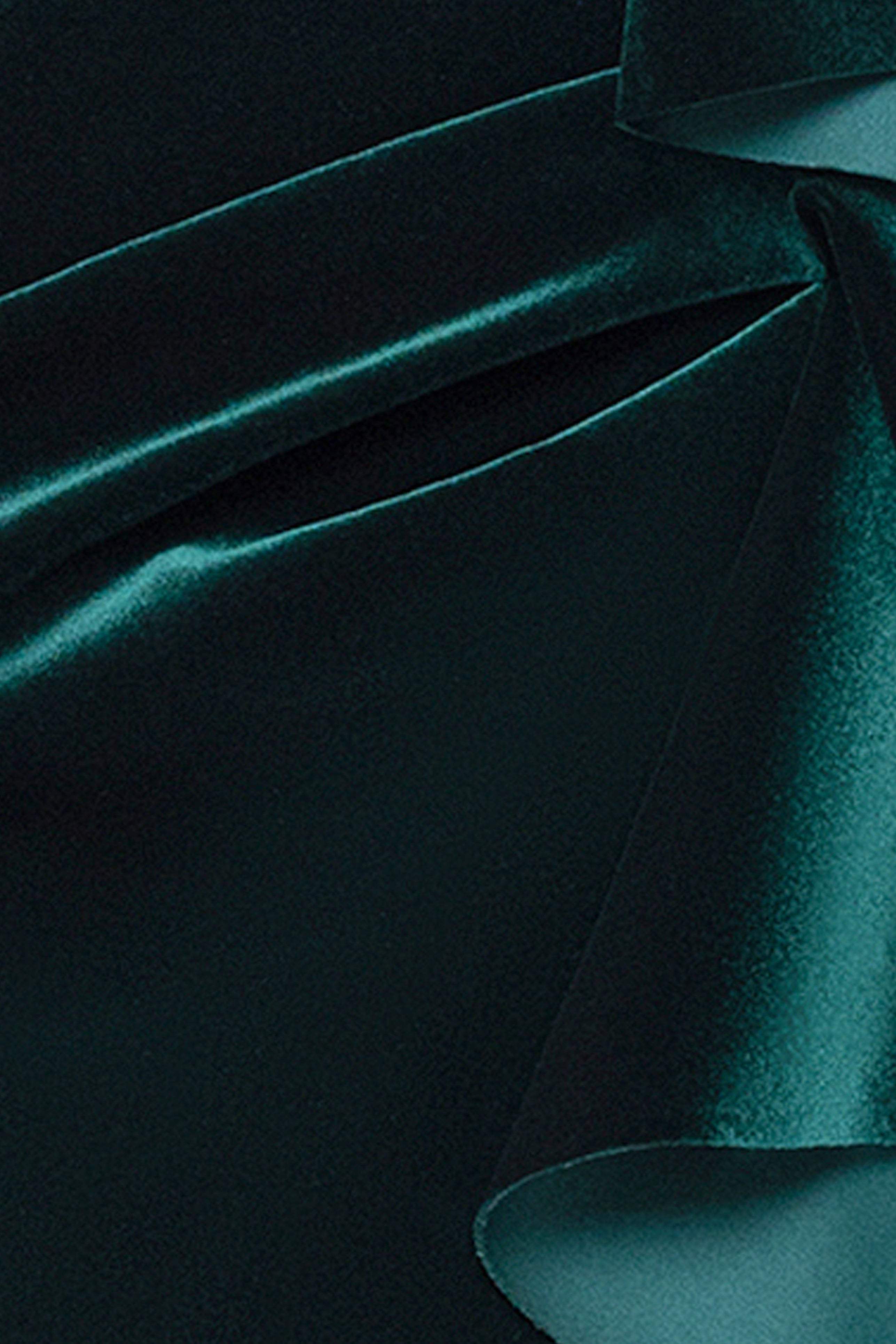 "Brenda" Velvet 3/4 Sleeve Ruffle Dress