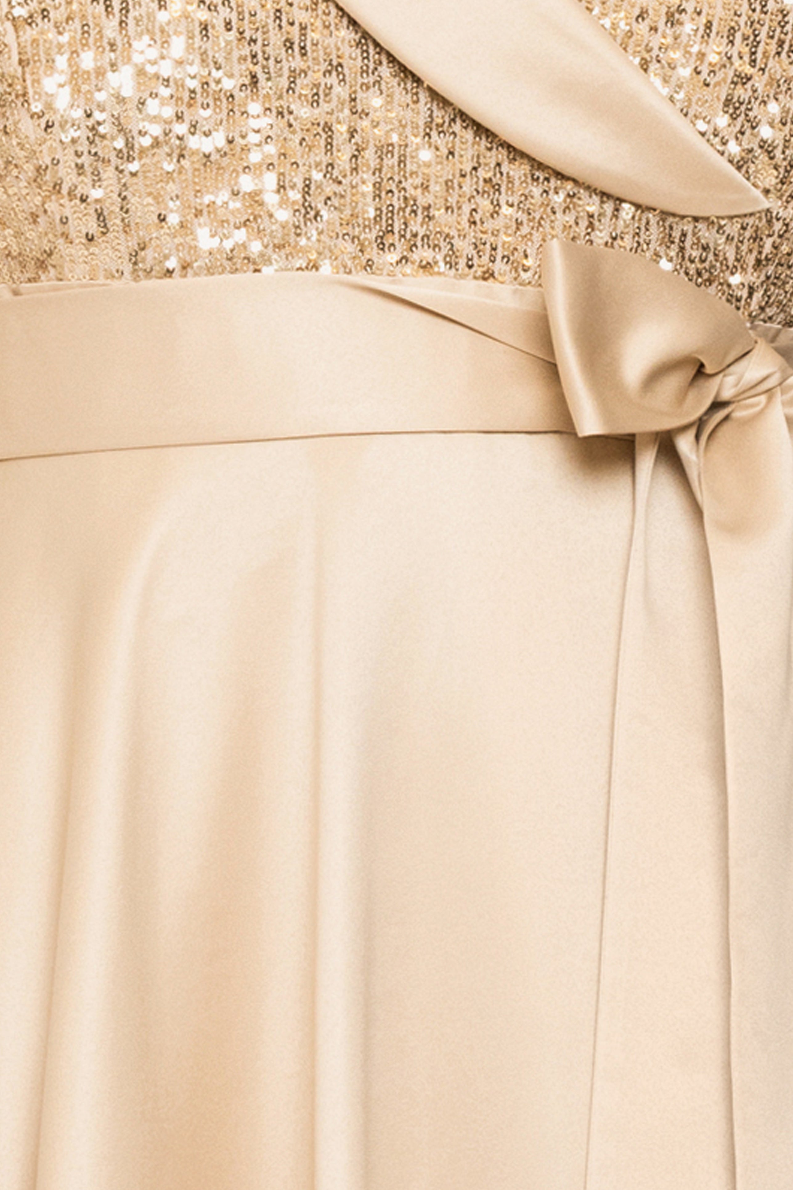 Plus " Megan" Tuxedo Sequin & Lamour Satin Ballgown