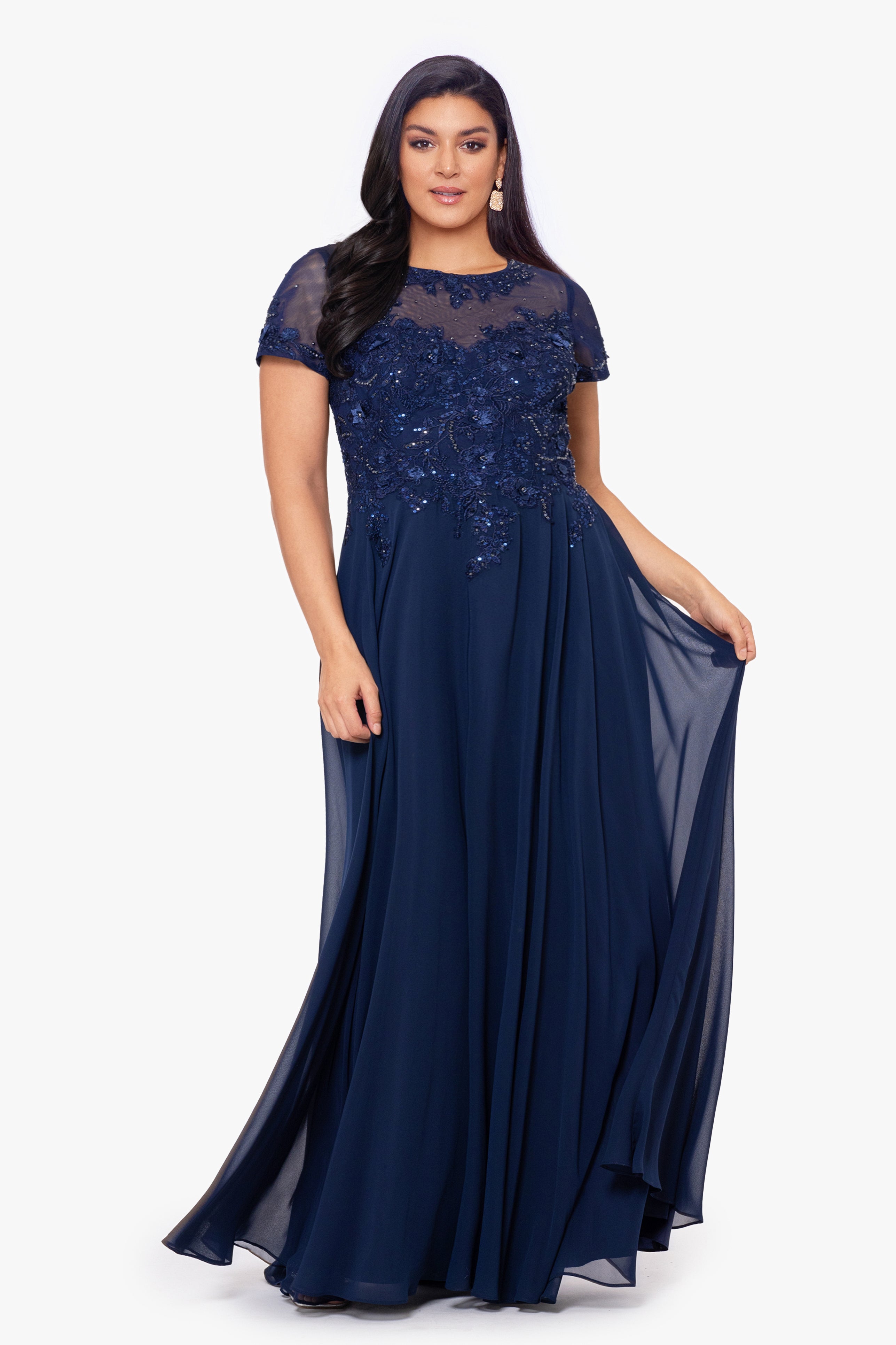 Xscape plus size hot sale long formal dresses