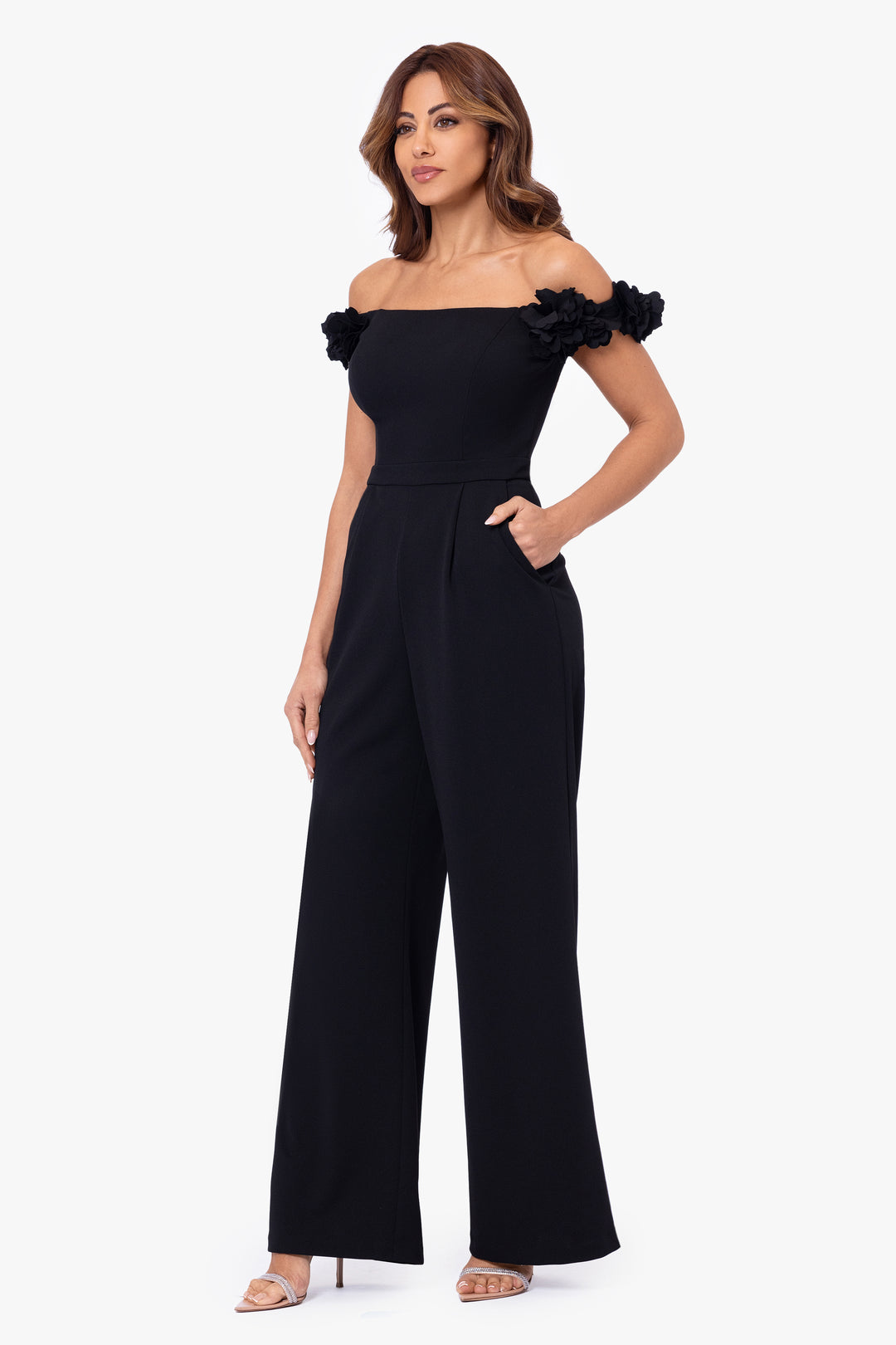 "Kimberly" Long Off the Shoulder Flower Sleeves Jumpsuit