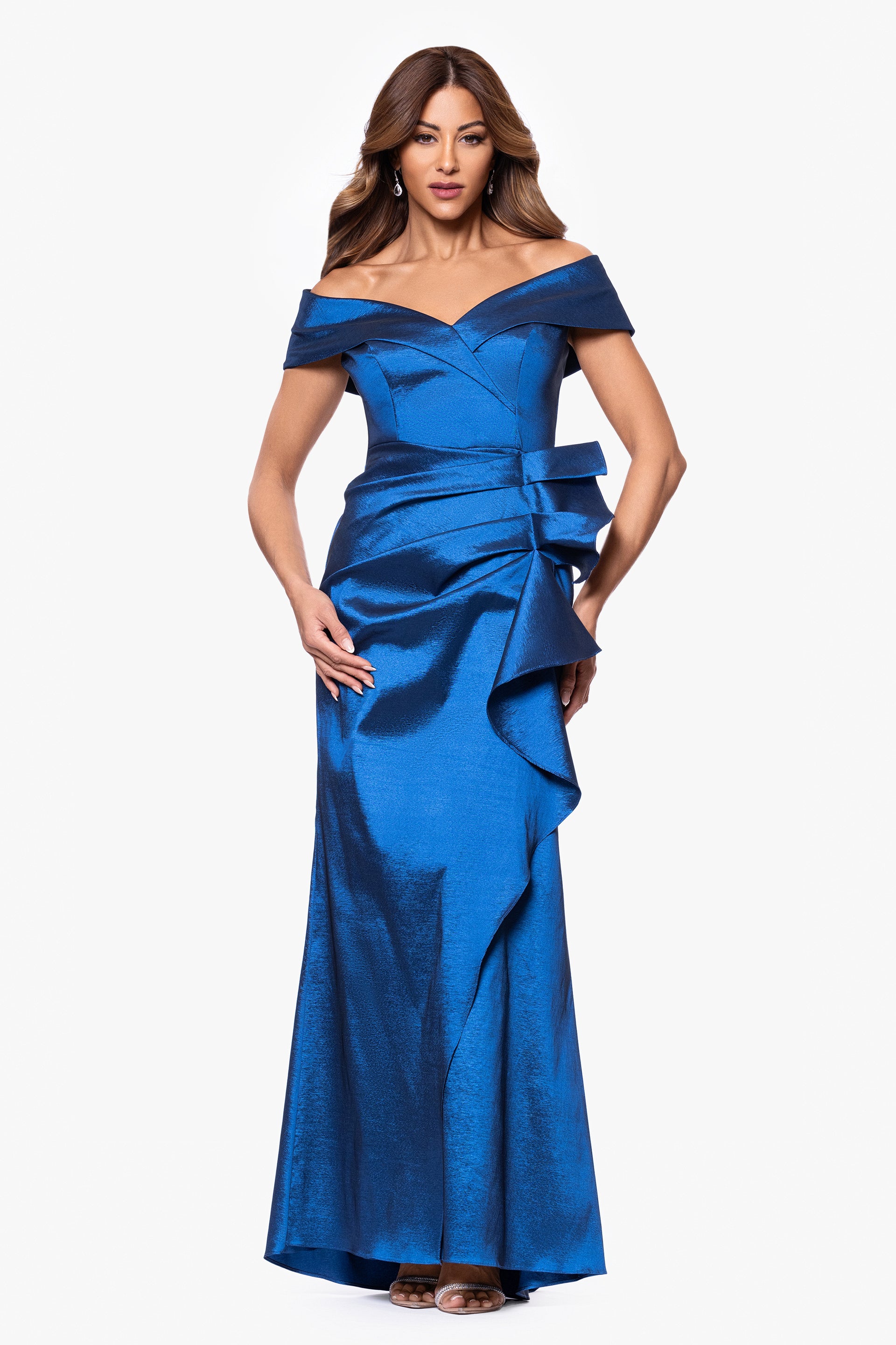 Petite "Olivia" Taffeta Sweetheart Neckline Dress