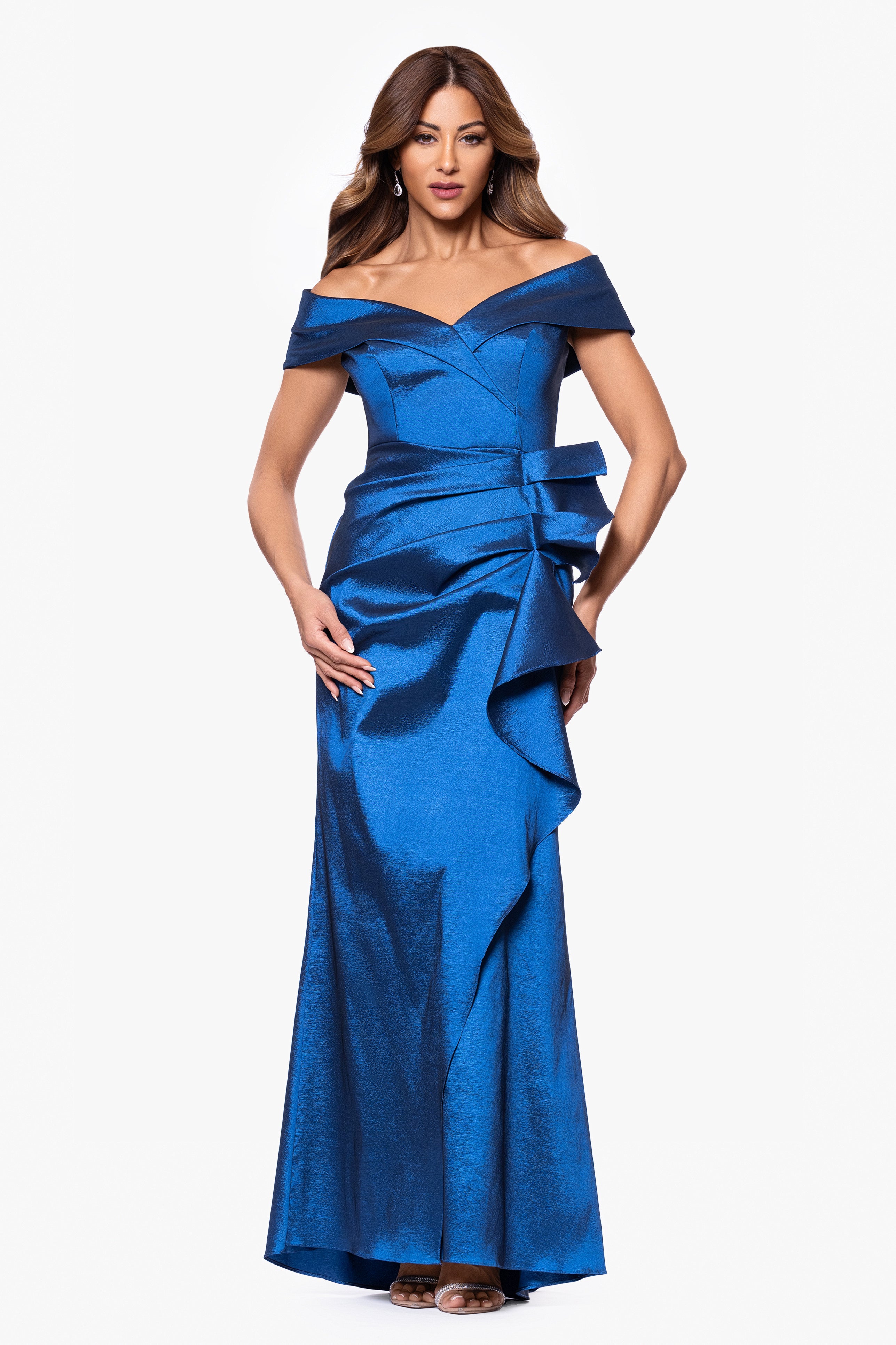 "Tilly" Long Off the Shoulder Ruffle Gown