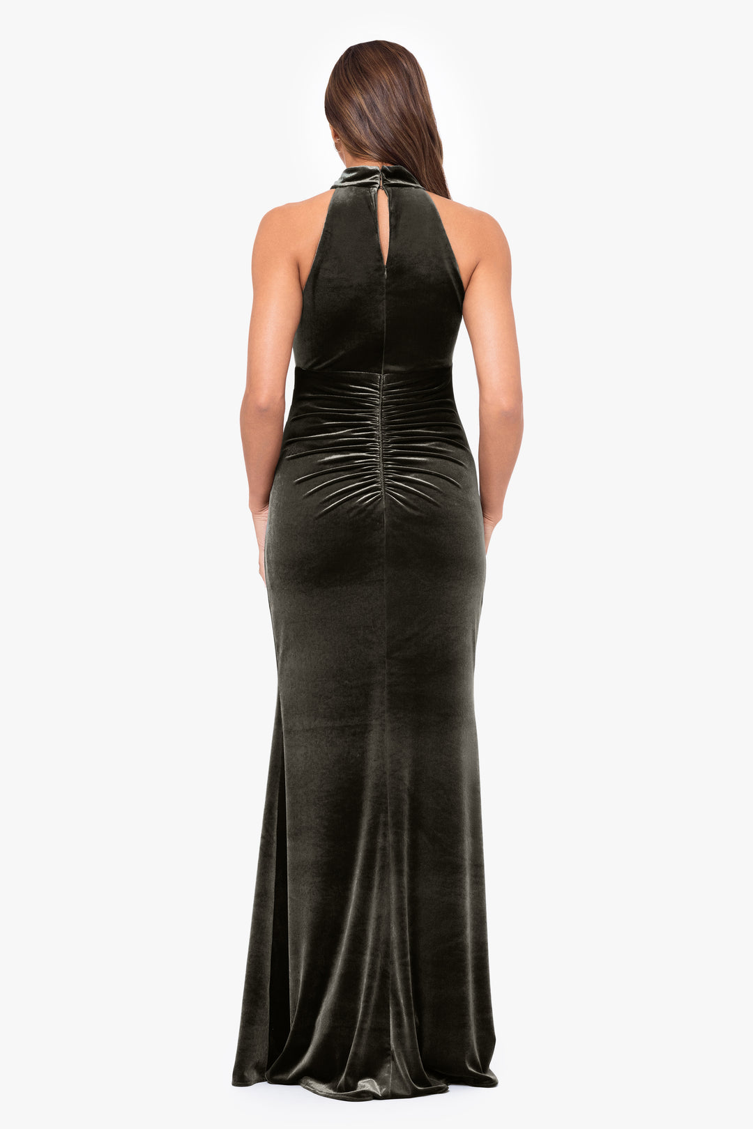 "Grace" Long Velvet Mock Neck Dress