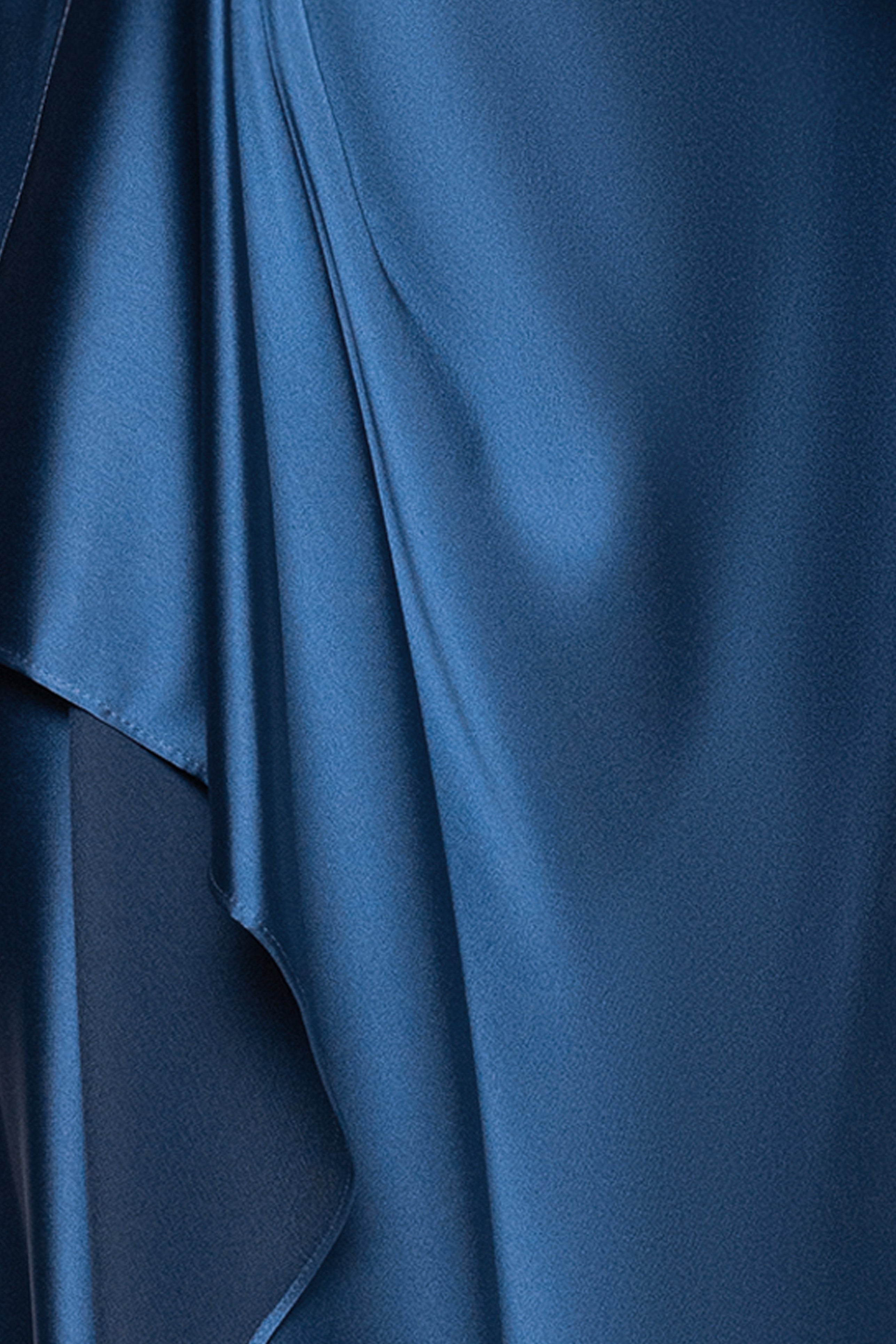 "Emery" Long Satin Long Sleeve Collared Dress