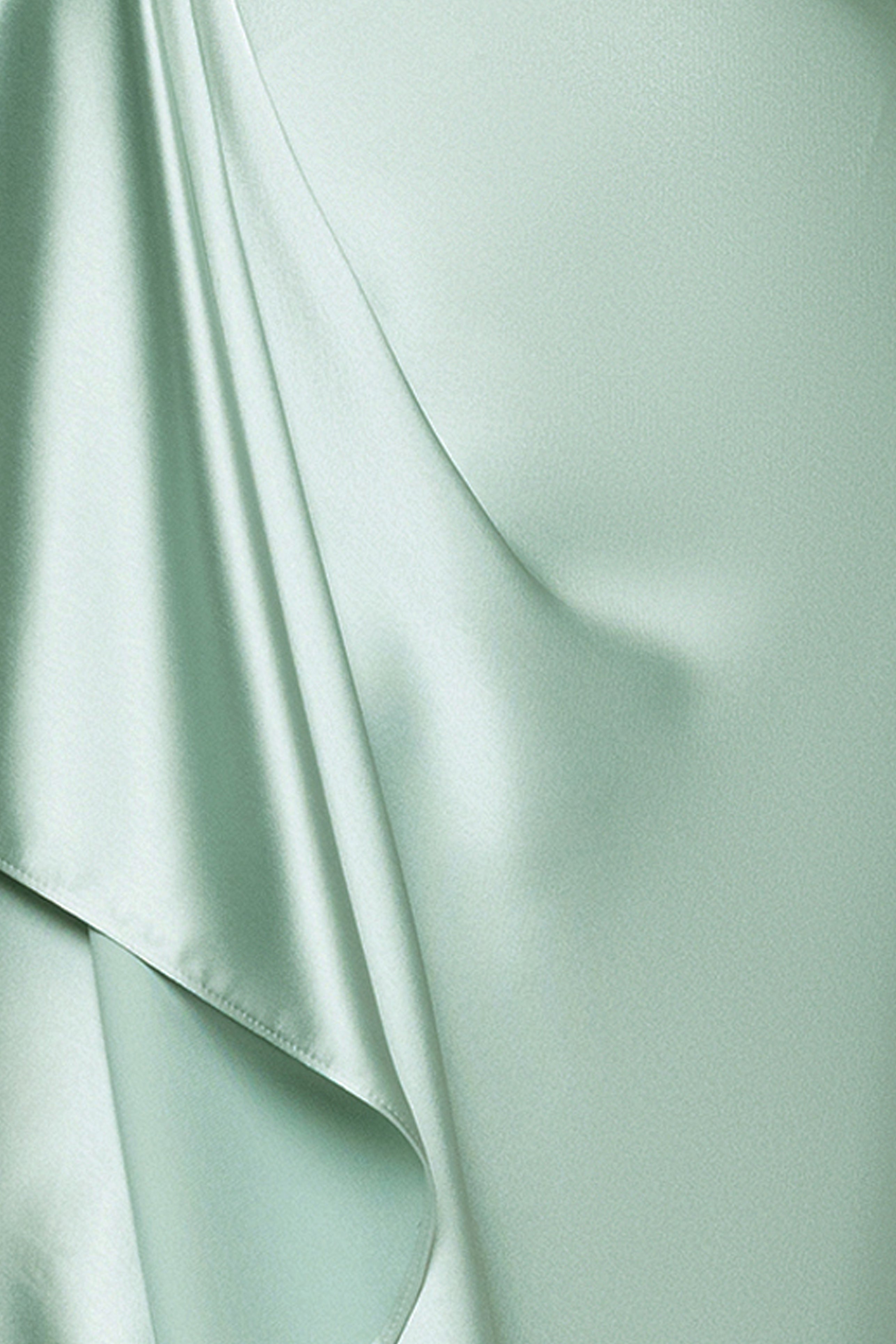 "Emery" Long Satin Long Sleeve Collared Dress