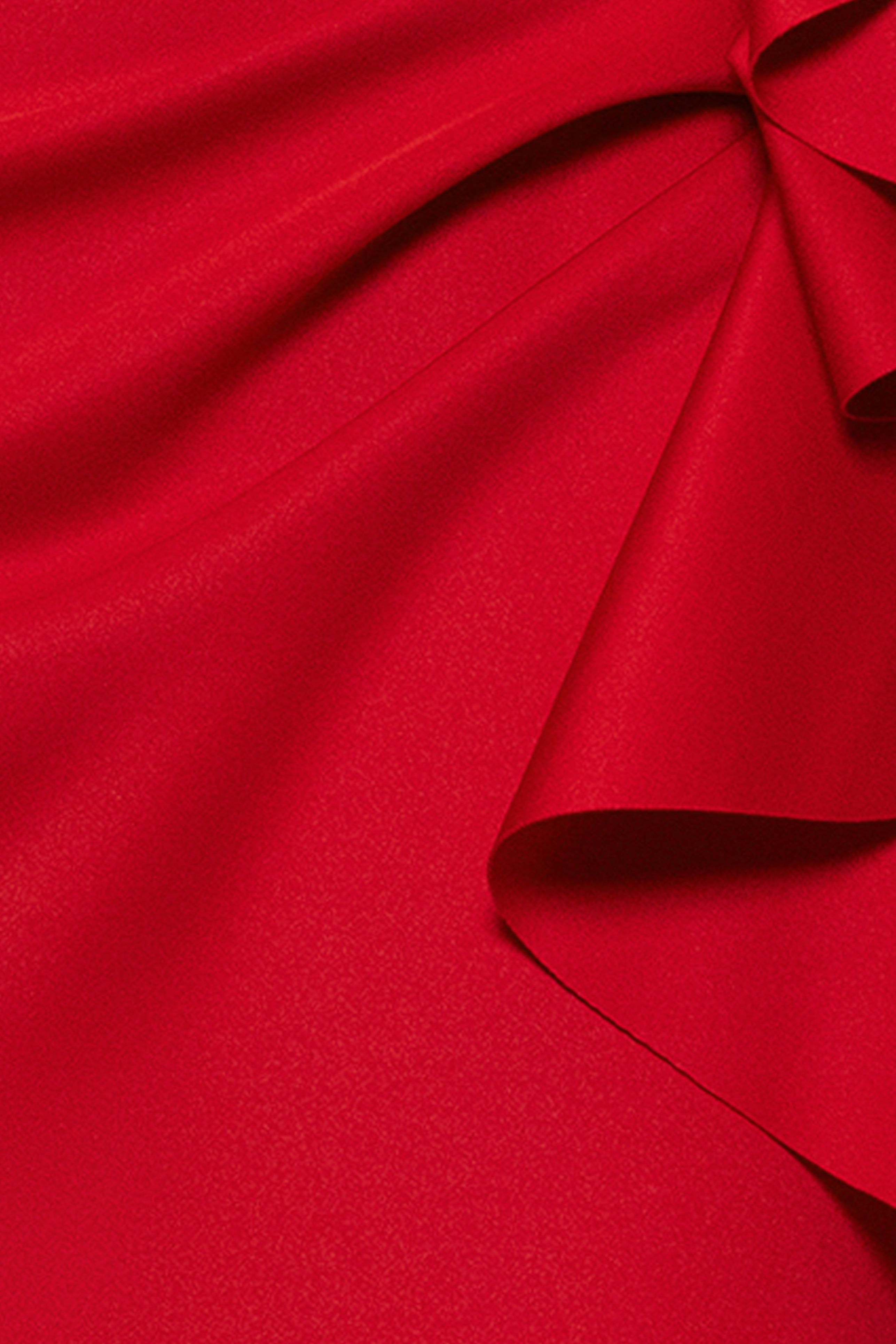 "Eden" Techno Scuba Mock Neck Ruffle Dress