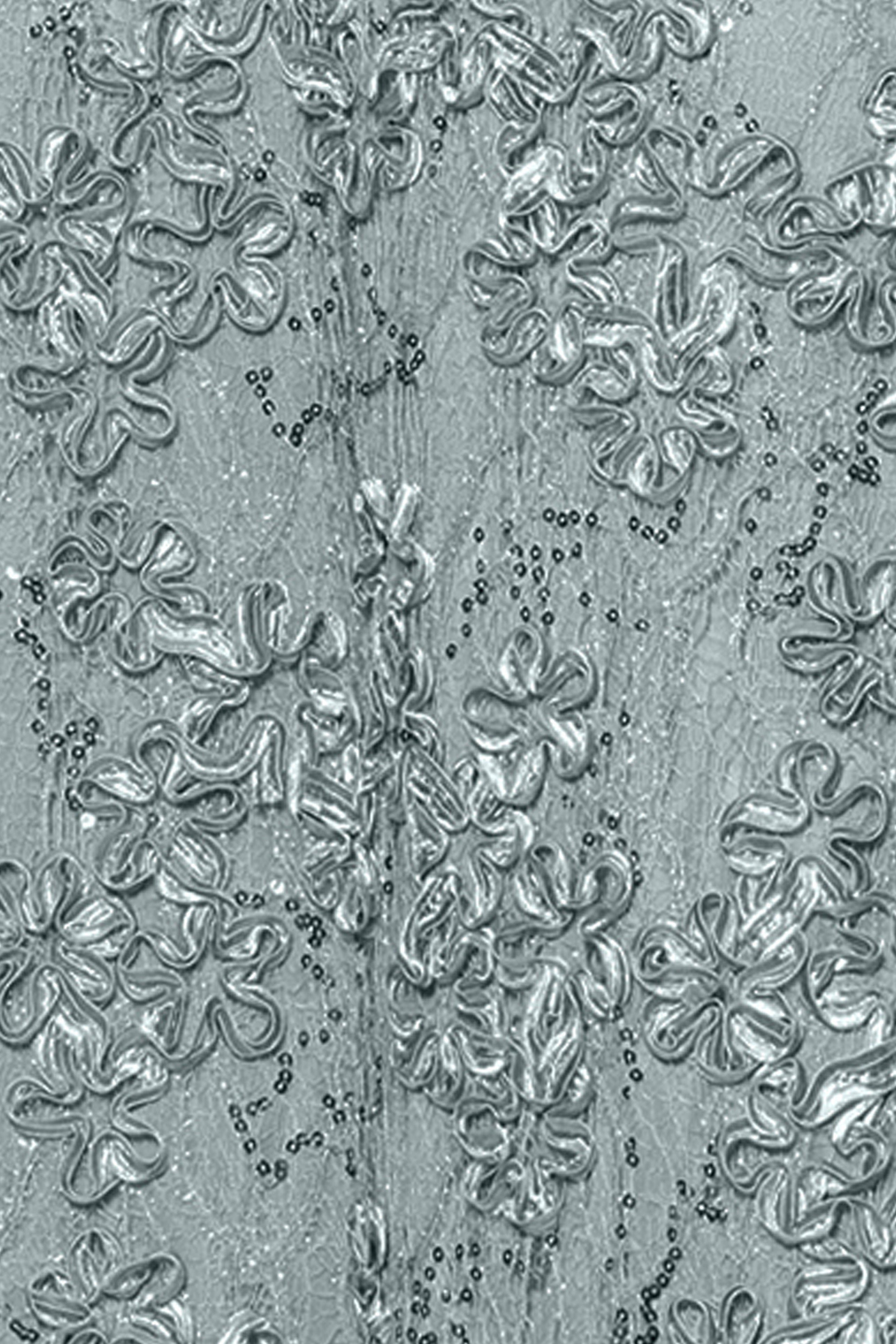 Petite "Andrea" Halter Neck Soutache Lace Floor Length Dress