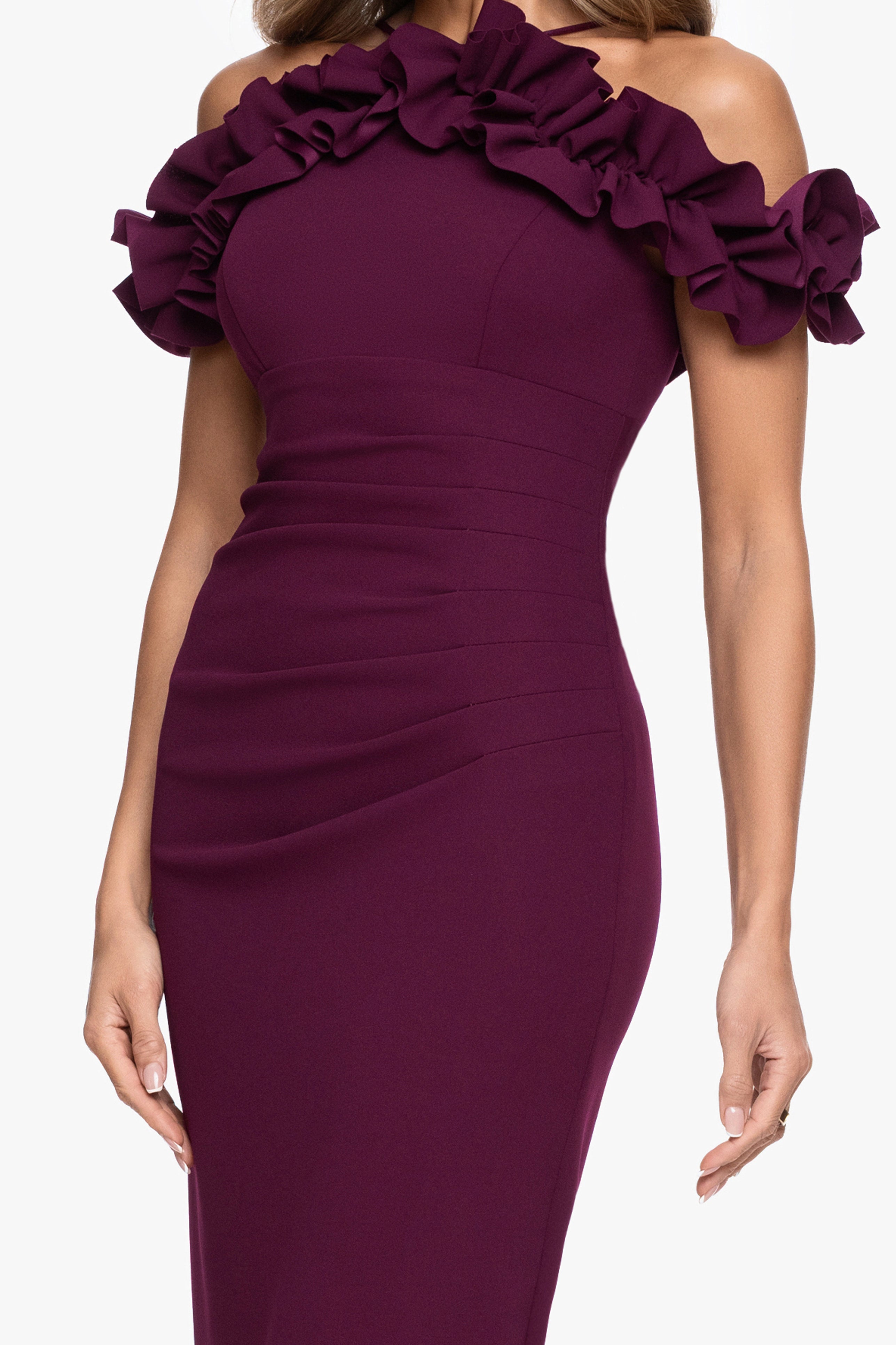 "Tyla" Scuba Crepe Ruffle Top Dress