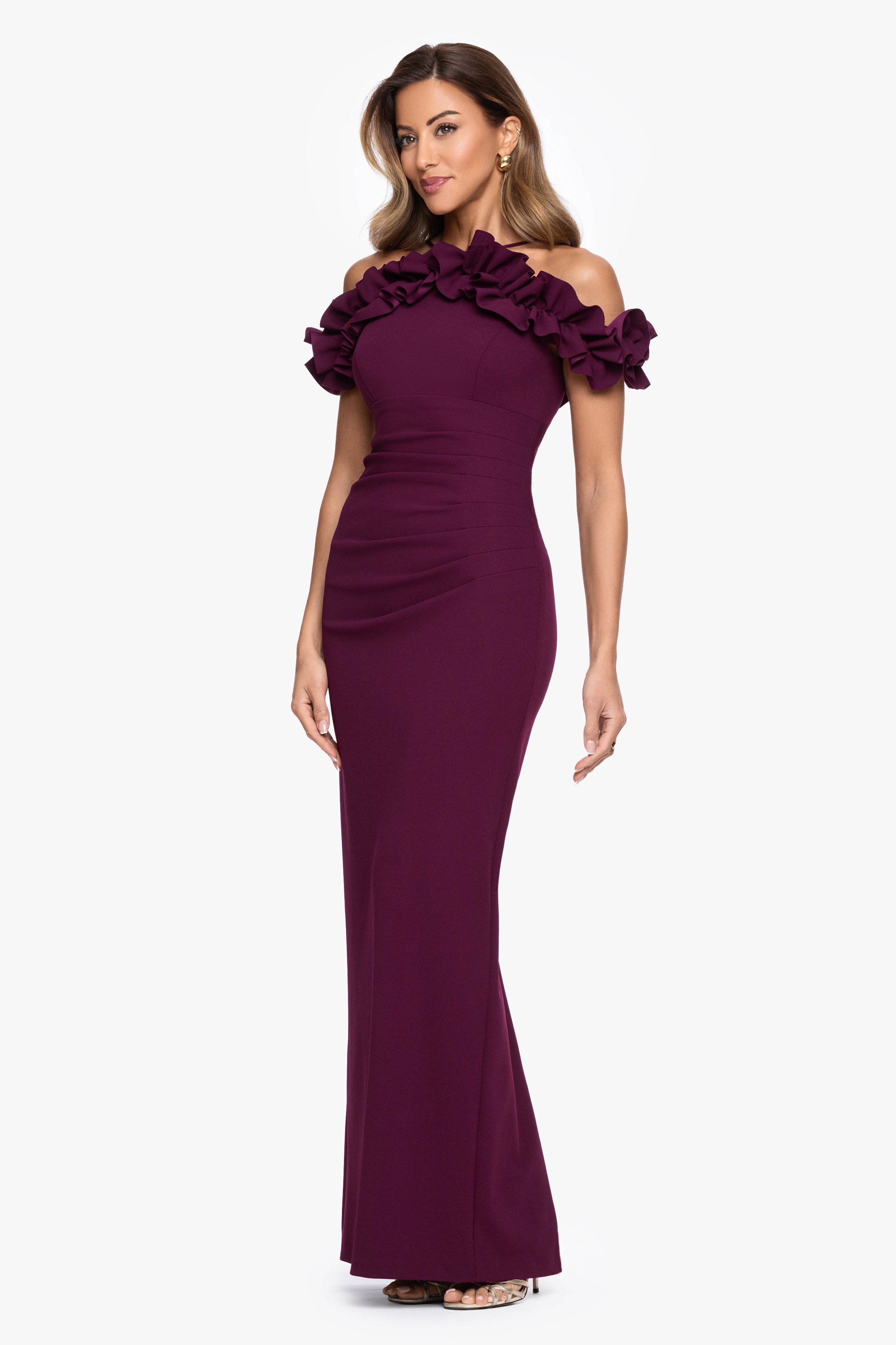 "Tyla" Scuba Crepe Ruffle Top Dress