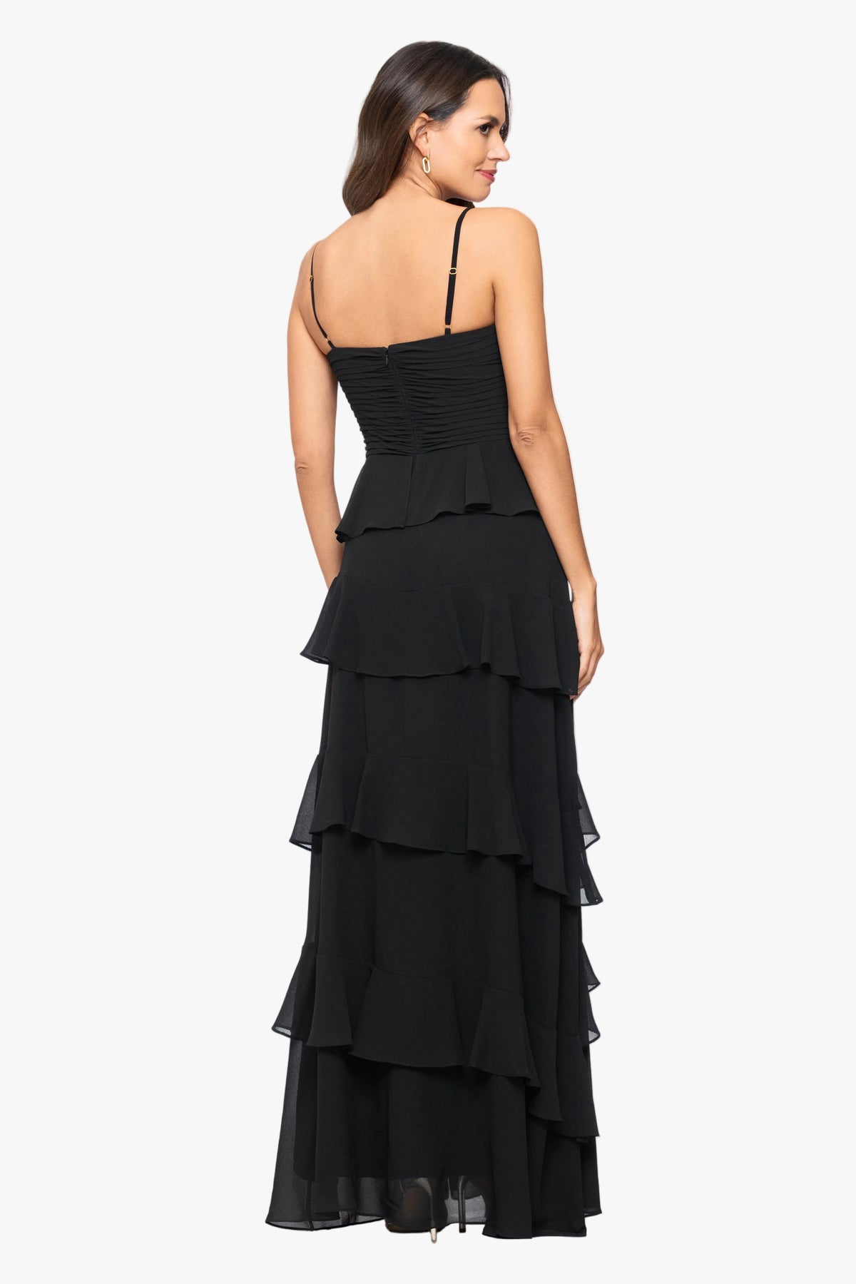 Petite "Penny" Chiffon Tiered Ruffle Dress