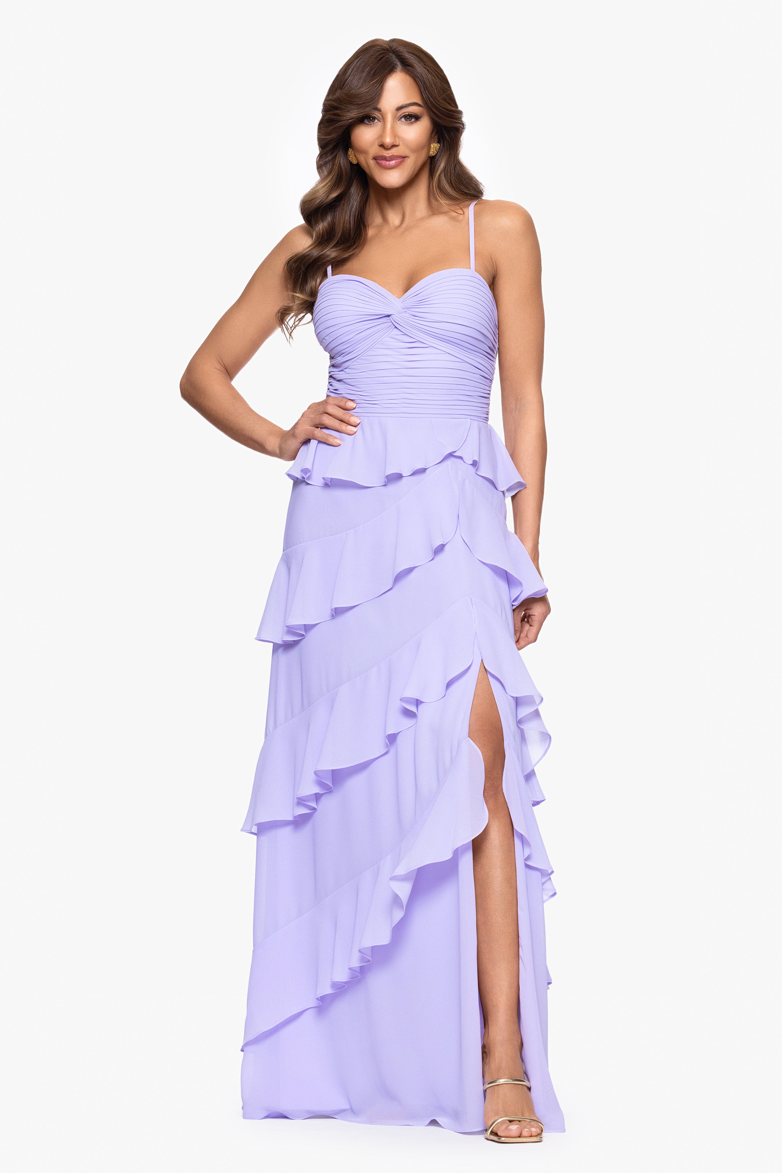 "Penny" Chiffon Tiered Ruffle Dress