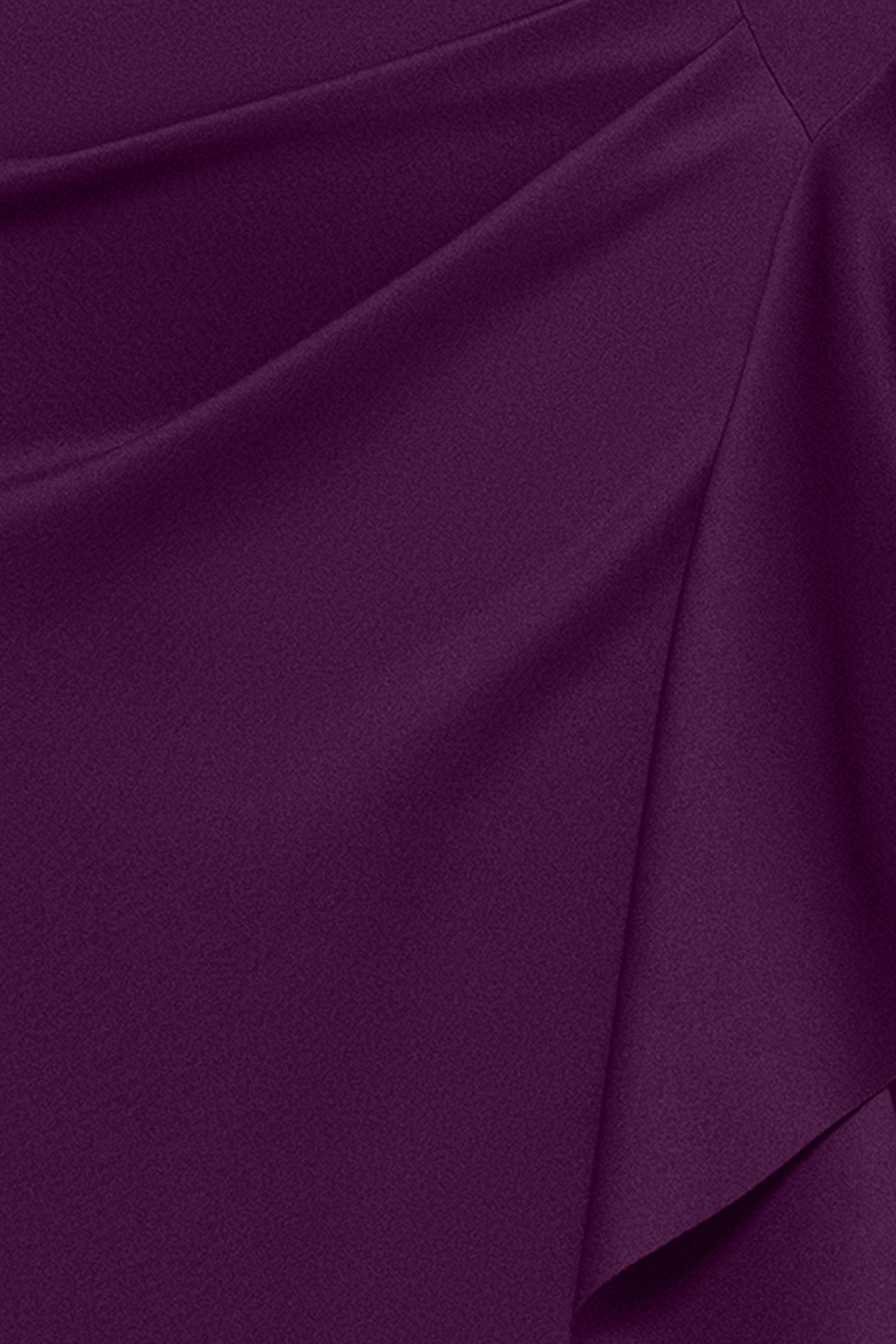 Plus "Amber" Techno Scuba 3/4 Sleeve V-Neck Ruffle Floor Length Dress