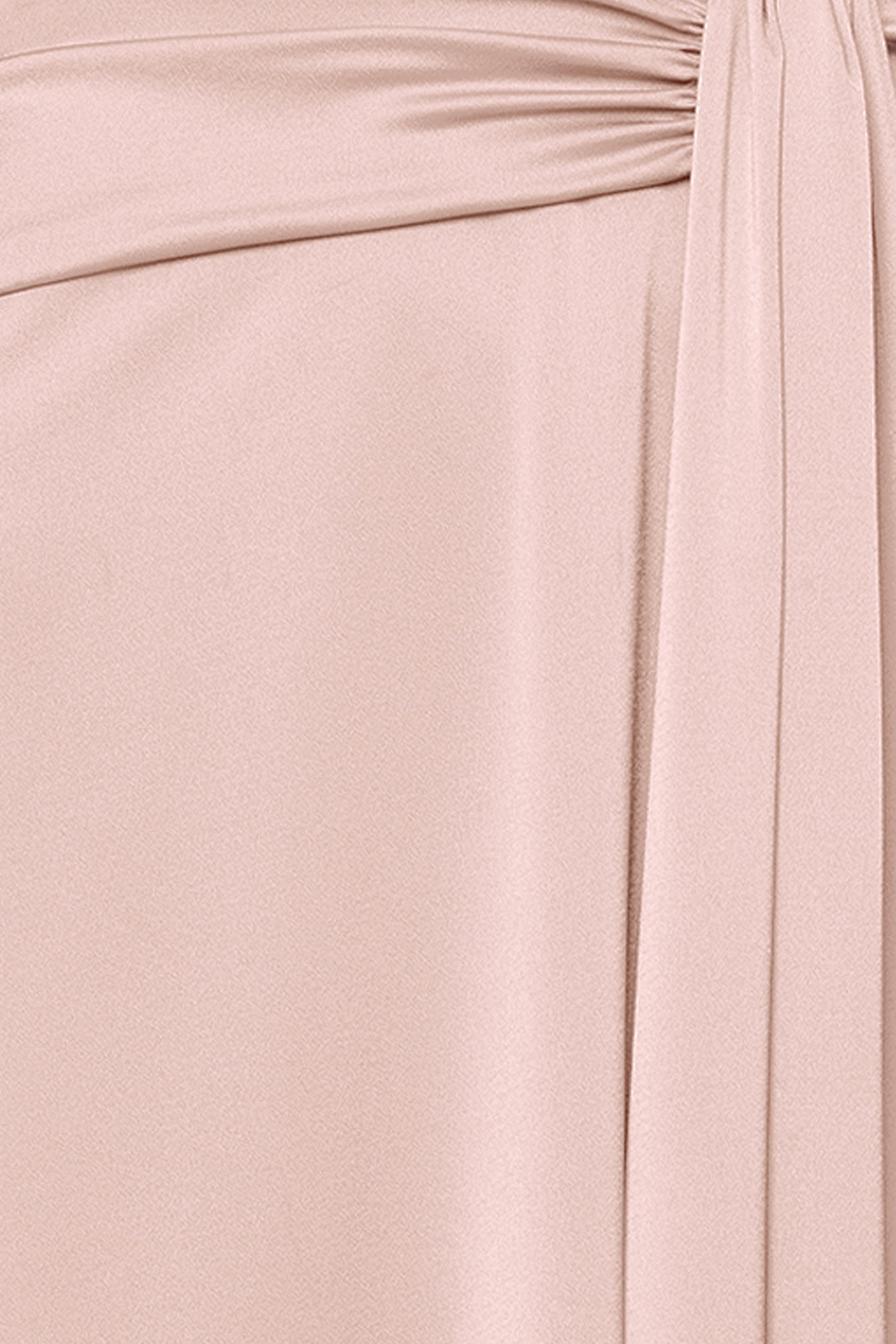 "May" Satin Draped Off the Shoulder Floor Length Dress