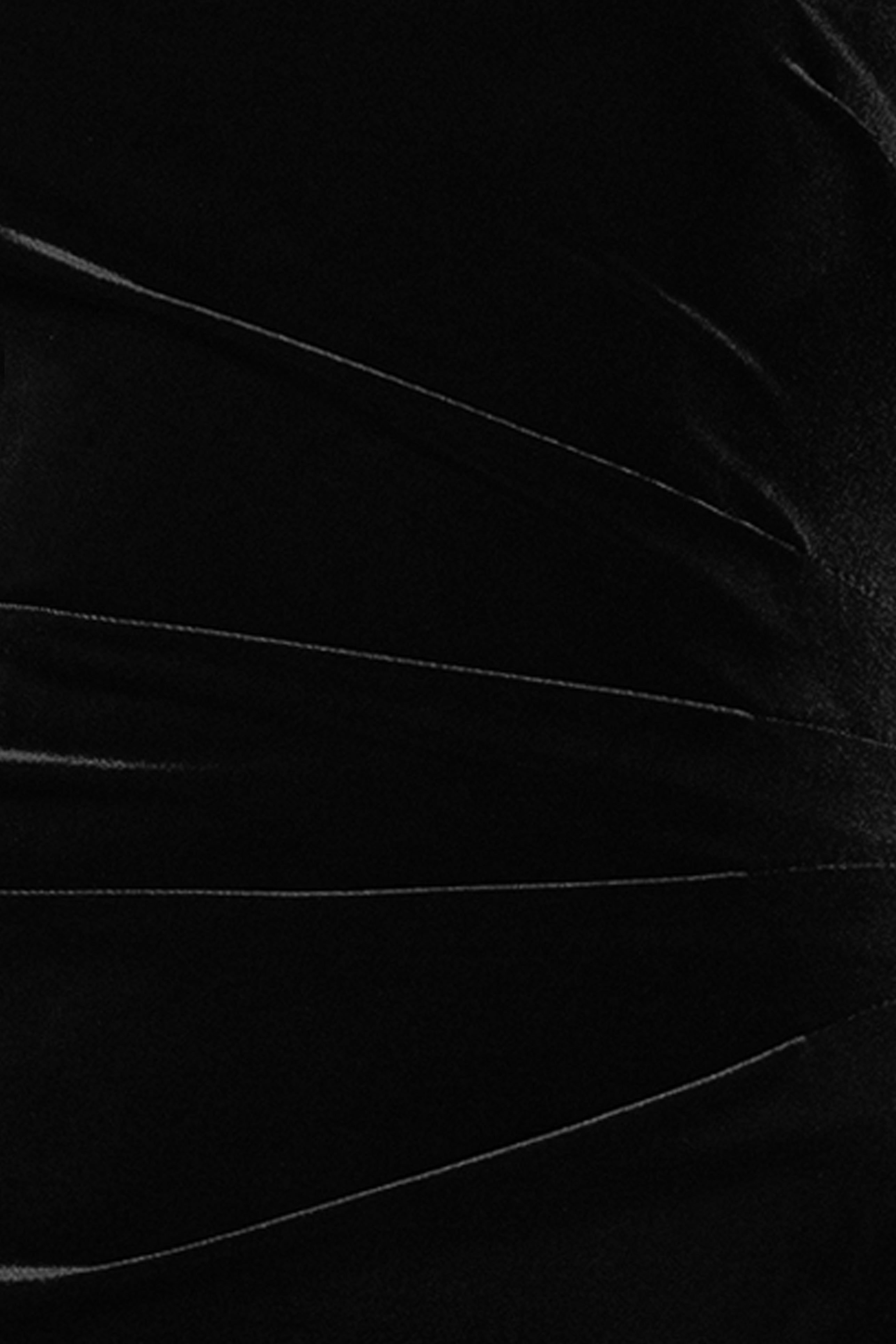 "Riley" Velvet One Shoulder Ruffle Floor Length Dress